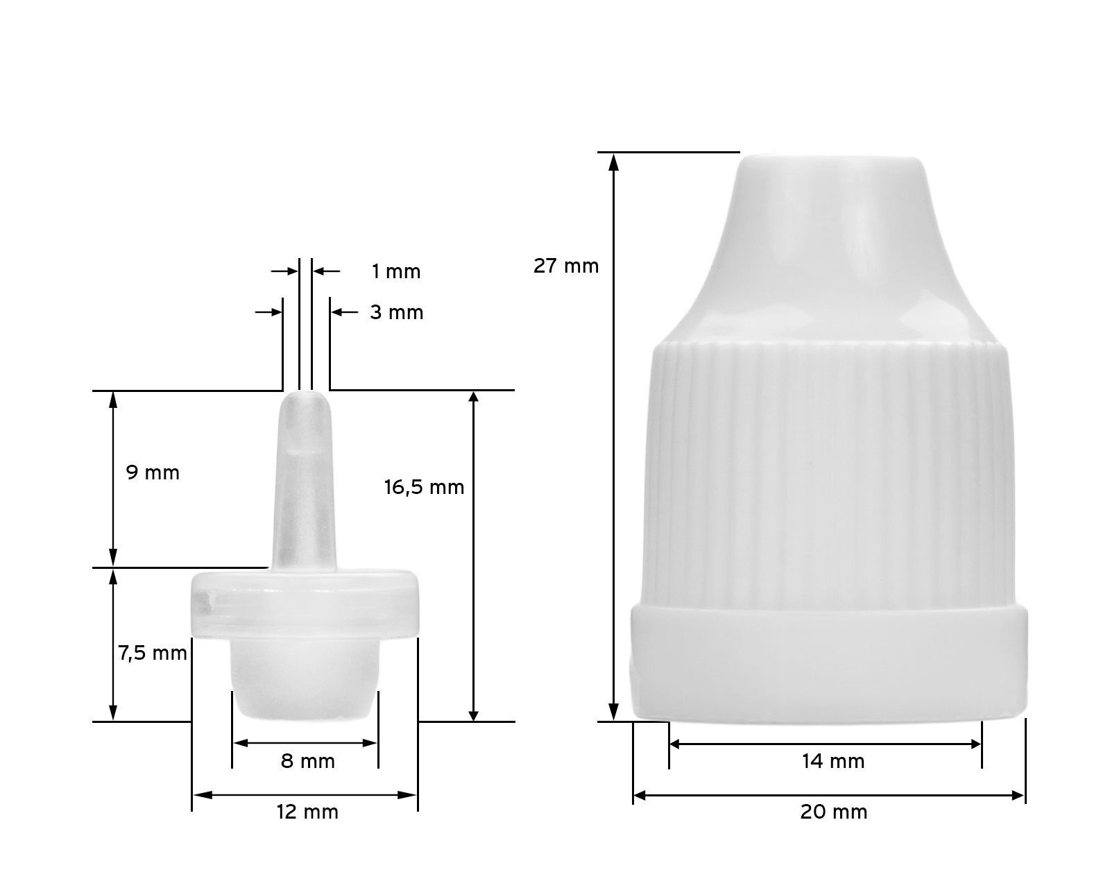 weiß, G14, Deckel OCTOPUS ml Kanister LDPE, (10 Mini- Plastikflaschen 10 10 St) Tropfeinsatz, 1
