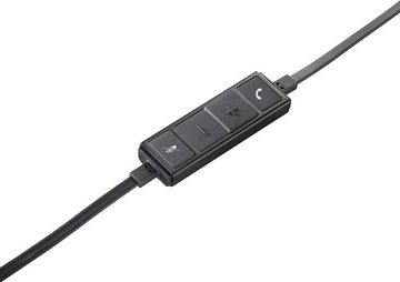 Logitech H650e Kopfhörer mit Mikrofon, USB-Anschluss, PC/Mac/Laptop - Schwarz Stereo-Headset