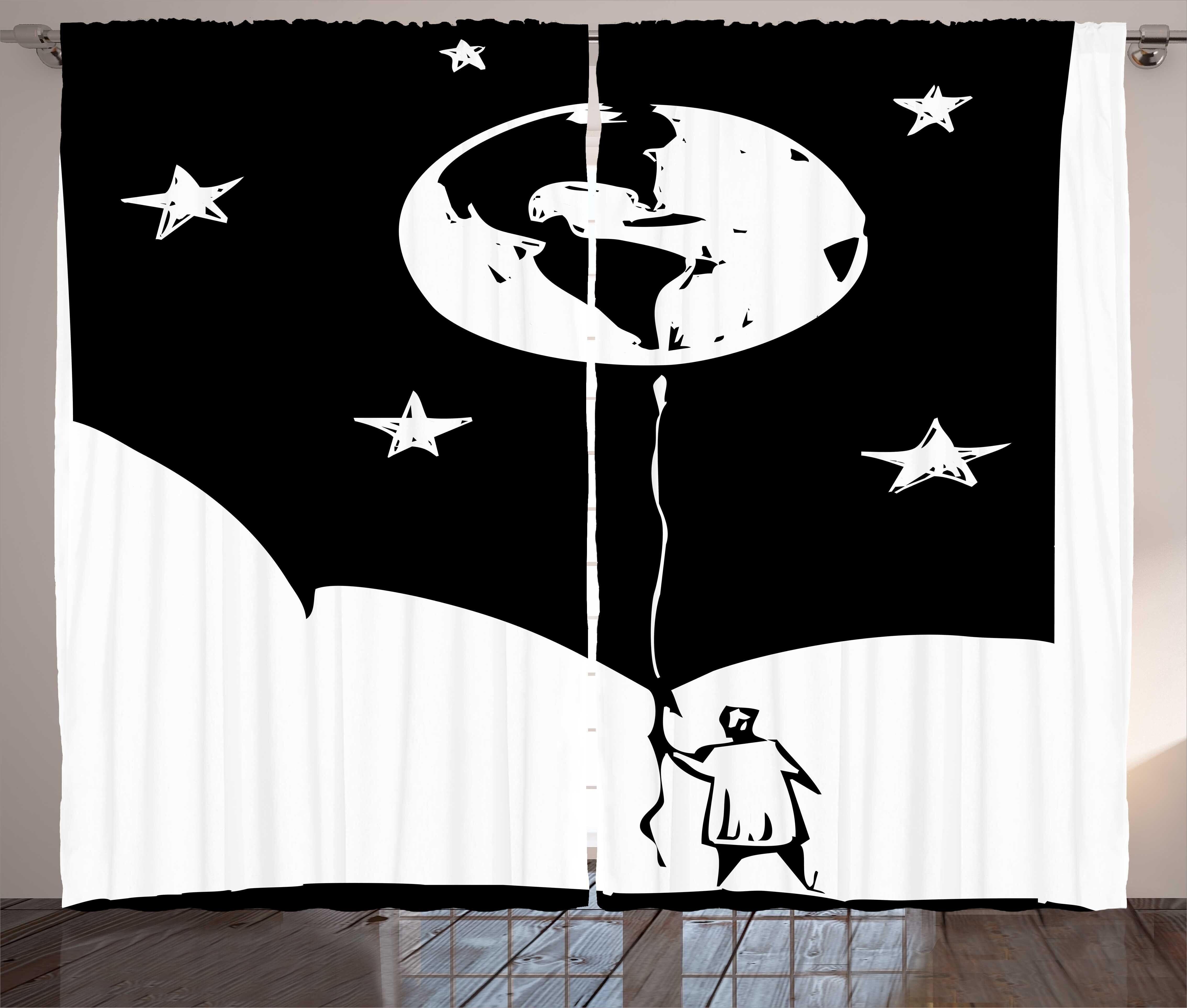 Gardine Schlafzimmer Kräuselband Vorhang mit Schlaufen und Haken, Abakuhaus, Abstrakt Boy Blick nach oben Sterne Erde