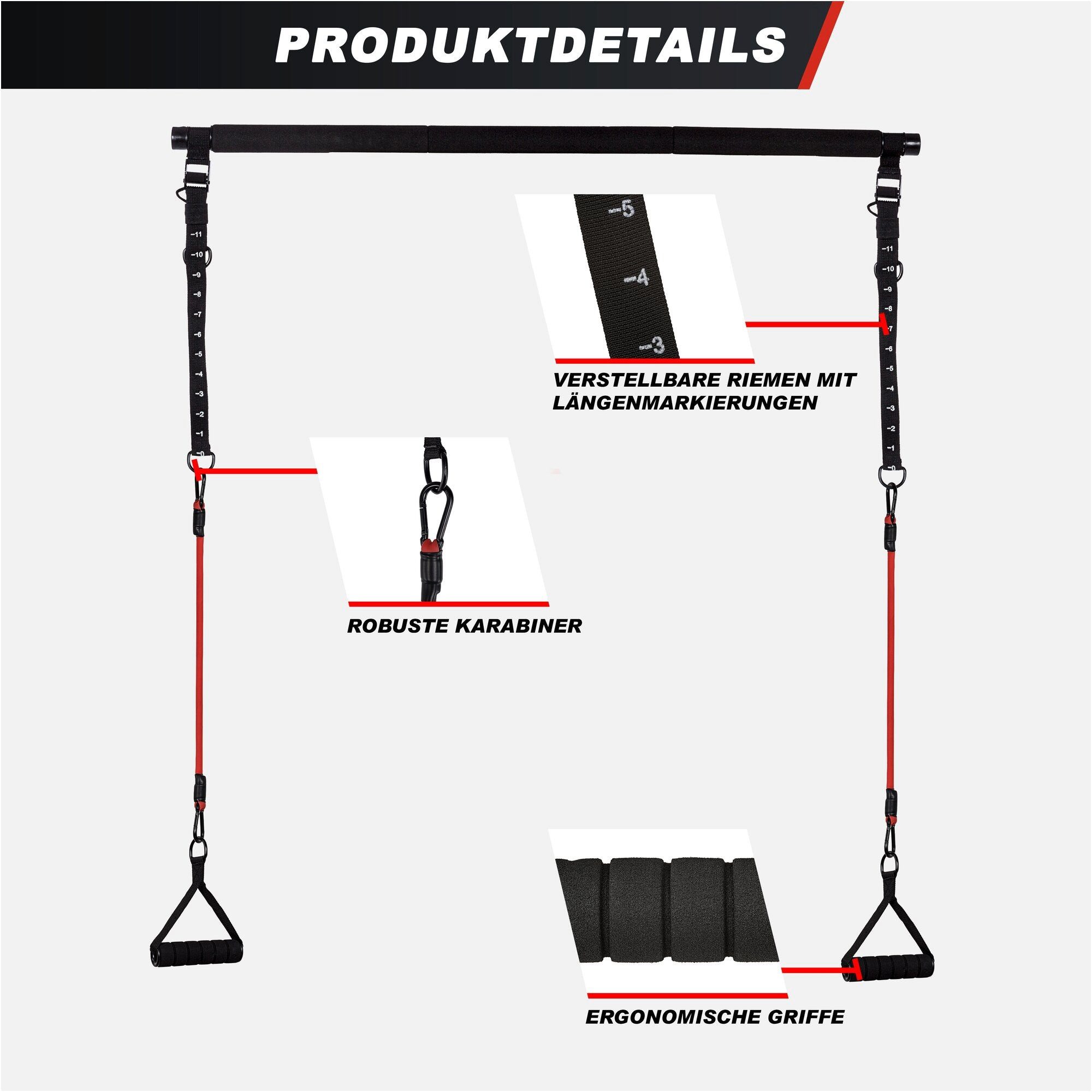 GORILLA SPORTS Expander Pilates Set inkl. Stange und Widerstandsbänder