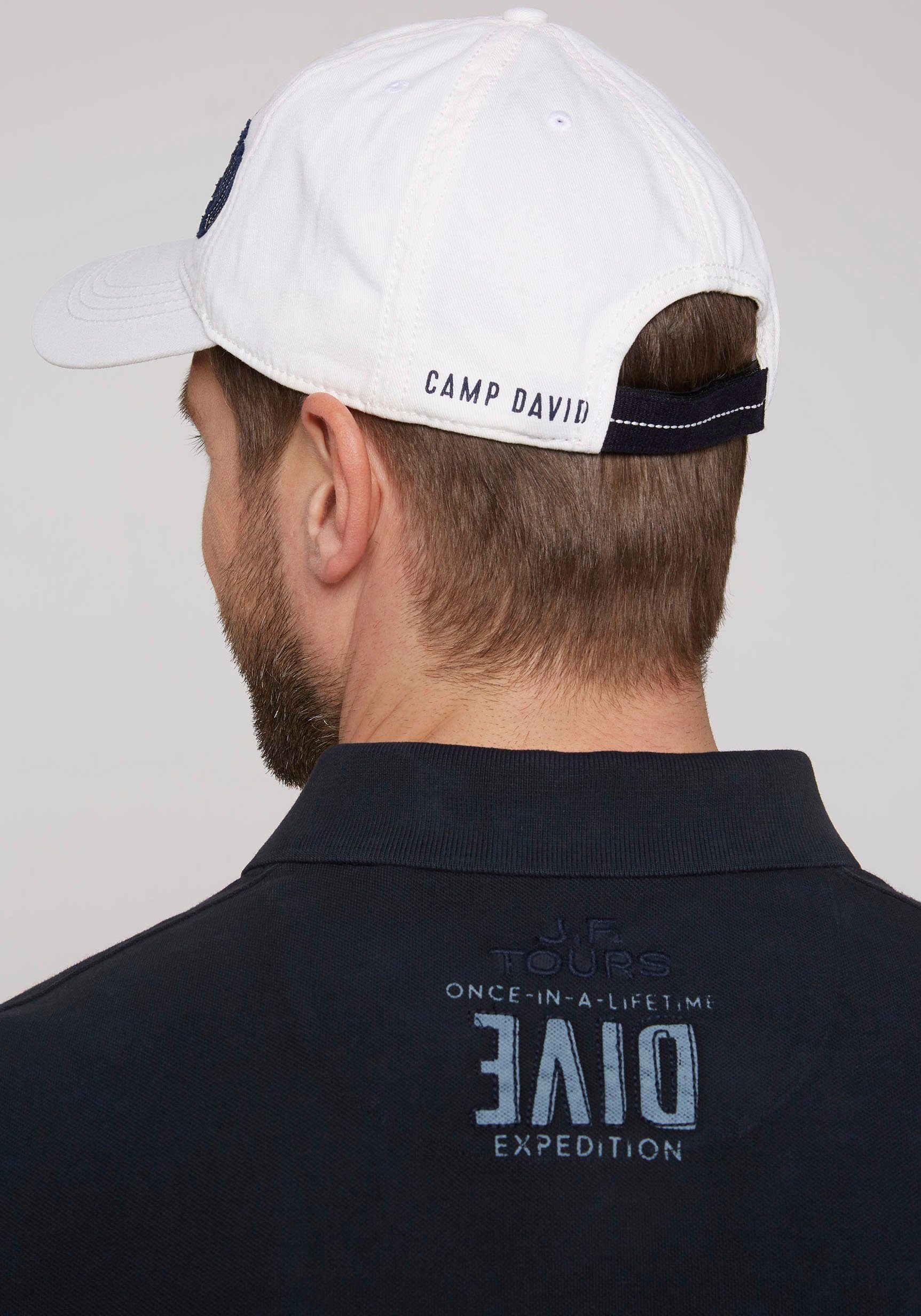 Cap DAVID ivory CAMP Optik mit Baseball gewaschener