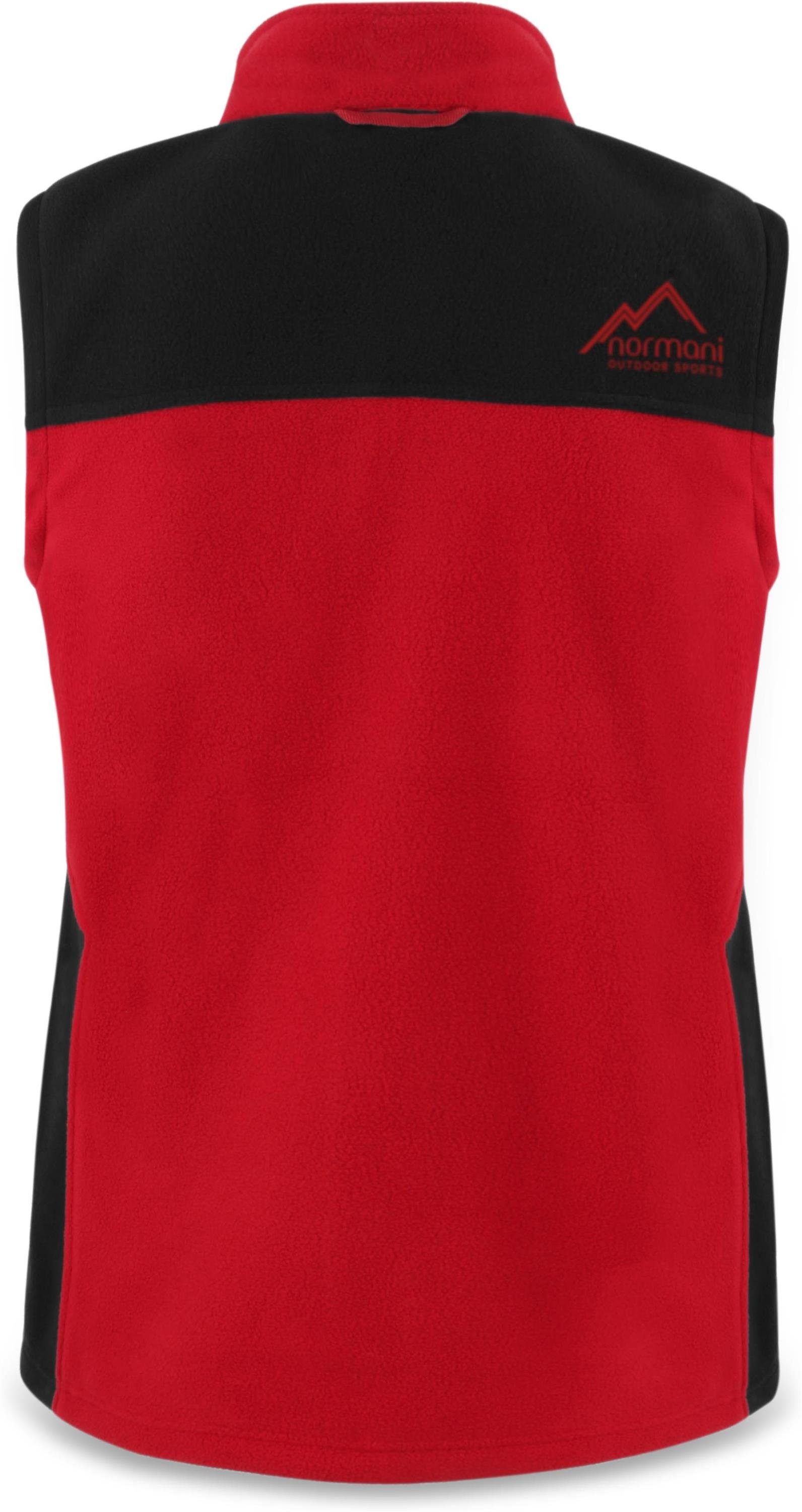 normani Fleeceweste Jacke Reißverschlusstaschen mit 280 Ärmellose Fleeceweste Übergangsweste Damen Stehkragen, - Rot und g/m² Barrie