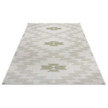 Teppich Teppich Tanka rechteckig In- / Outdoor Ethno Design creme grün, Teppich Boss, rechteckig, Höhe: 3 mm