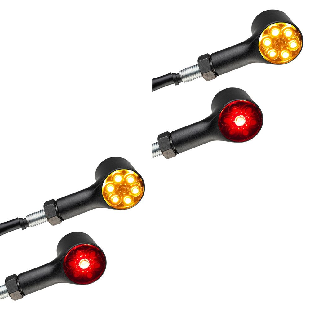 Lumitecs Blinker 2x 3 in 1 LED Blinker Motorrad mit E-Prüfzeichen Brems- und Rücklicht