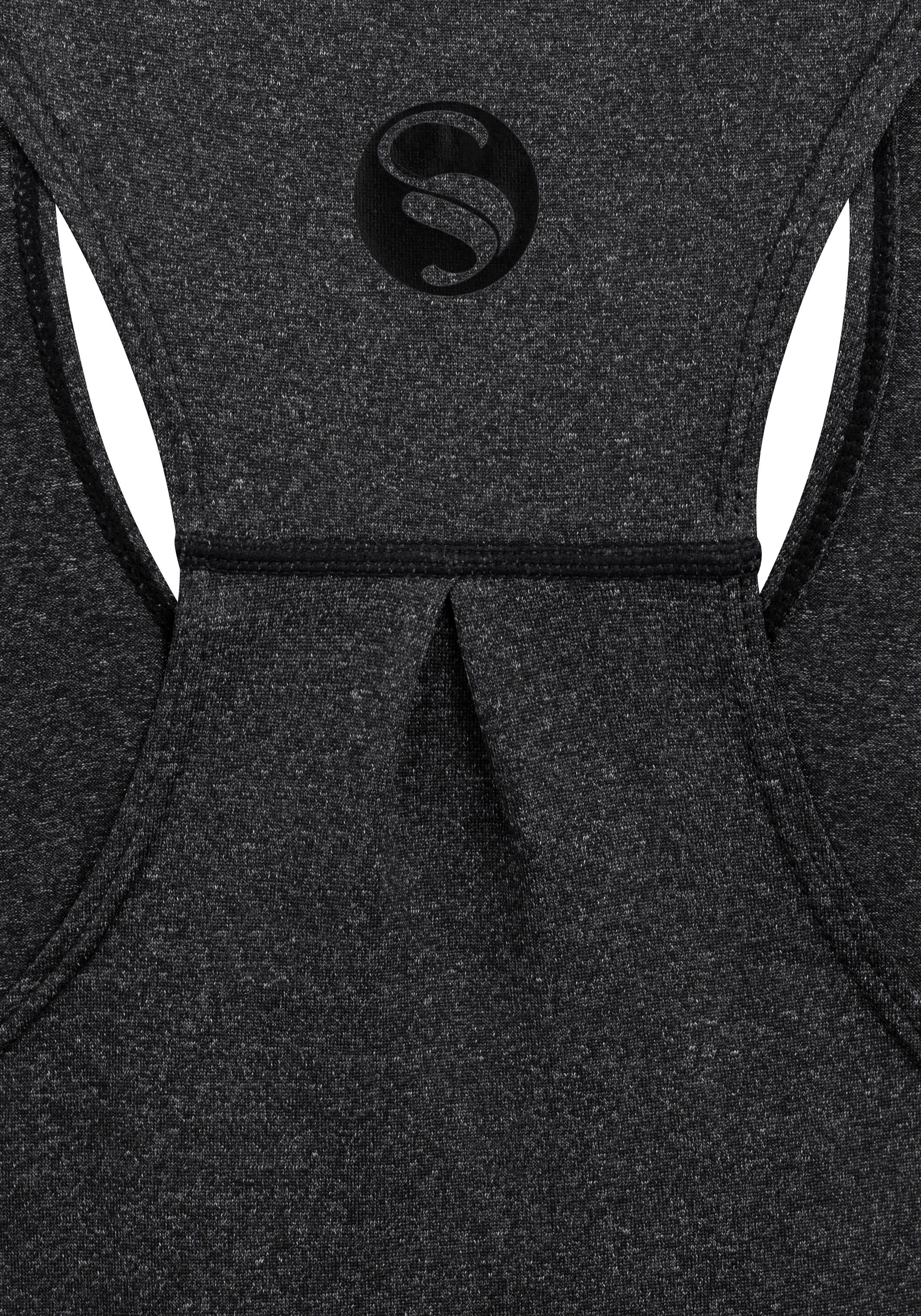 Stark Soul® Shirt Meliert Sport Schwarz Kellerfalte mit "Heathered" Racerback Sporttop