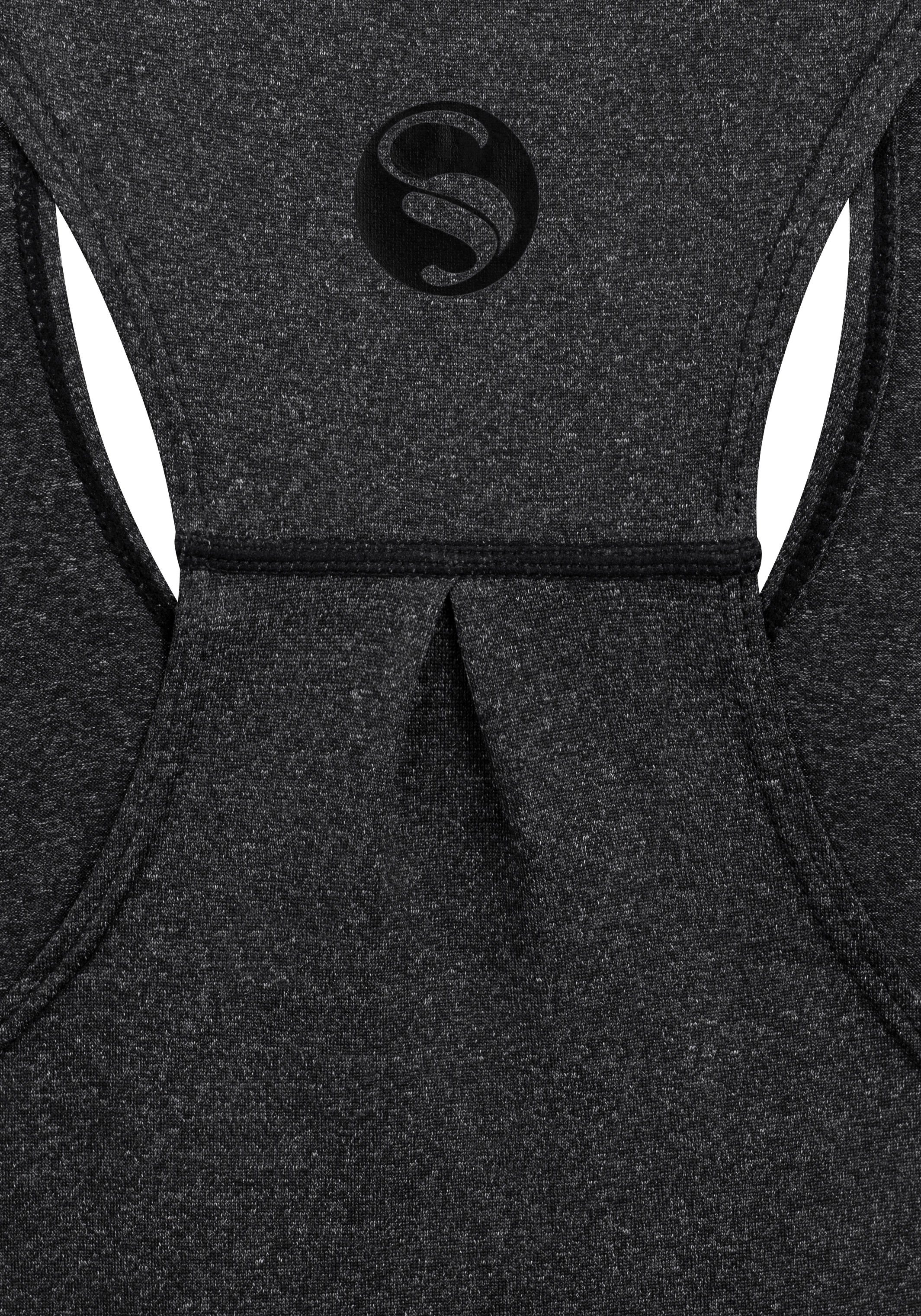 "Heathered" Sporttop mit Schwarz Sport Racerback Soul® Kellerfalte Stark Meliert Shirt