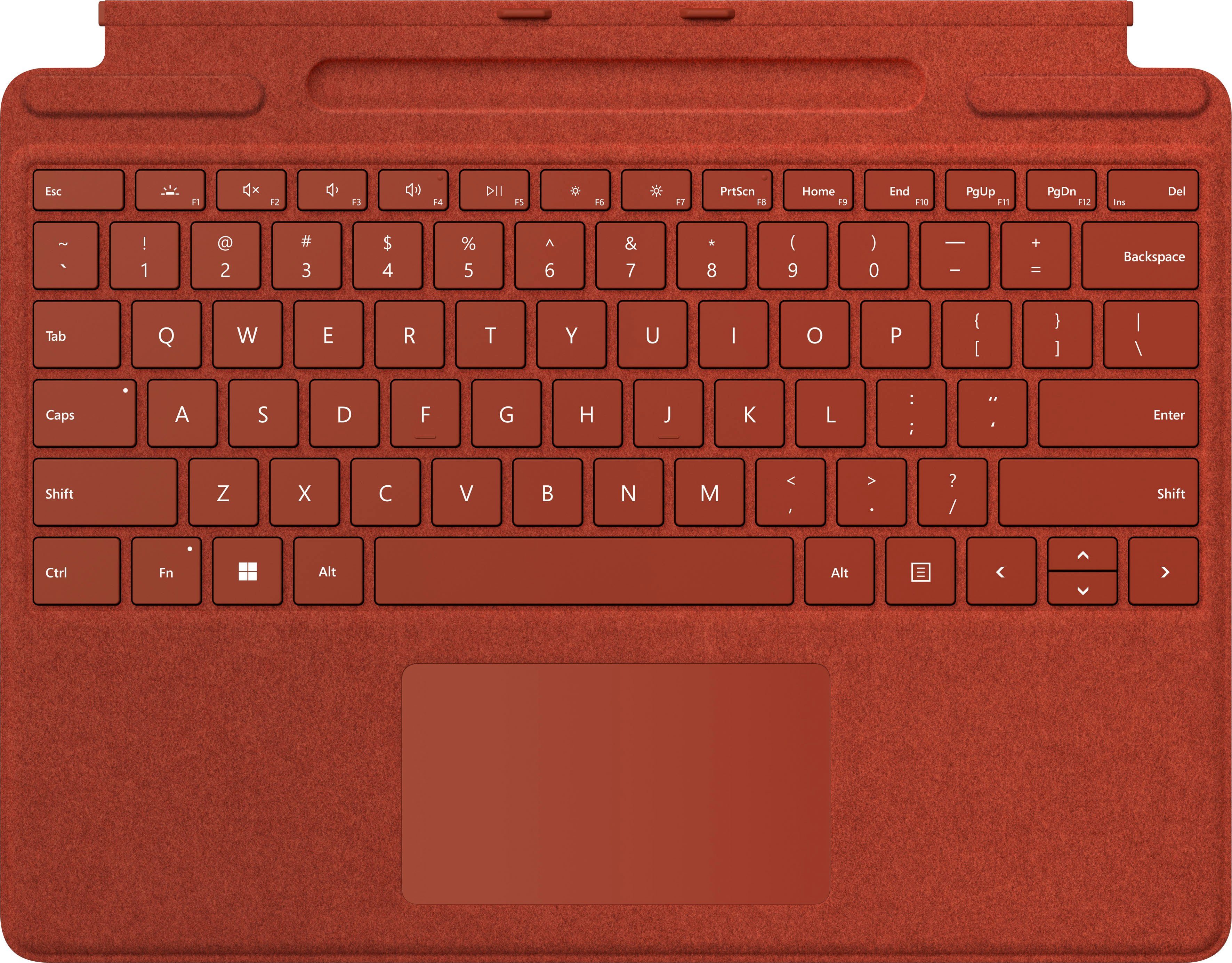 8XA-00025 Surface Tastatur Keyboard Microsoft Rot Signature mit Touchpad) Pro (Tastatur