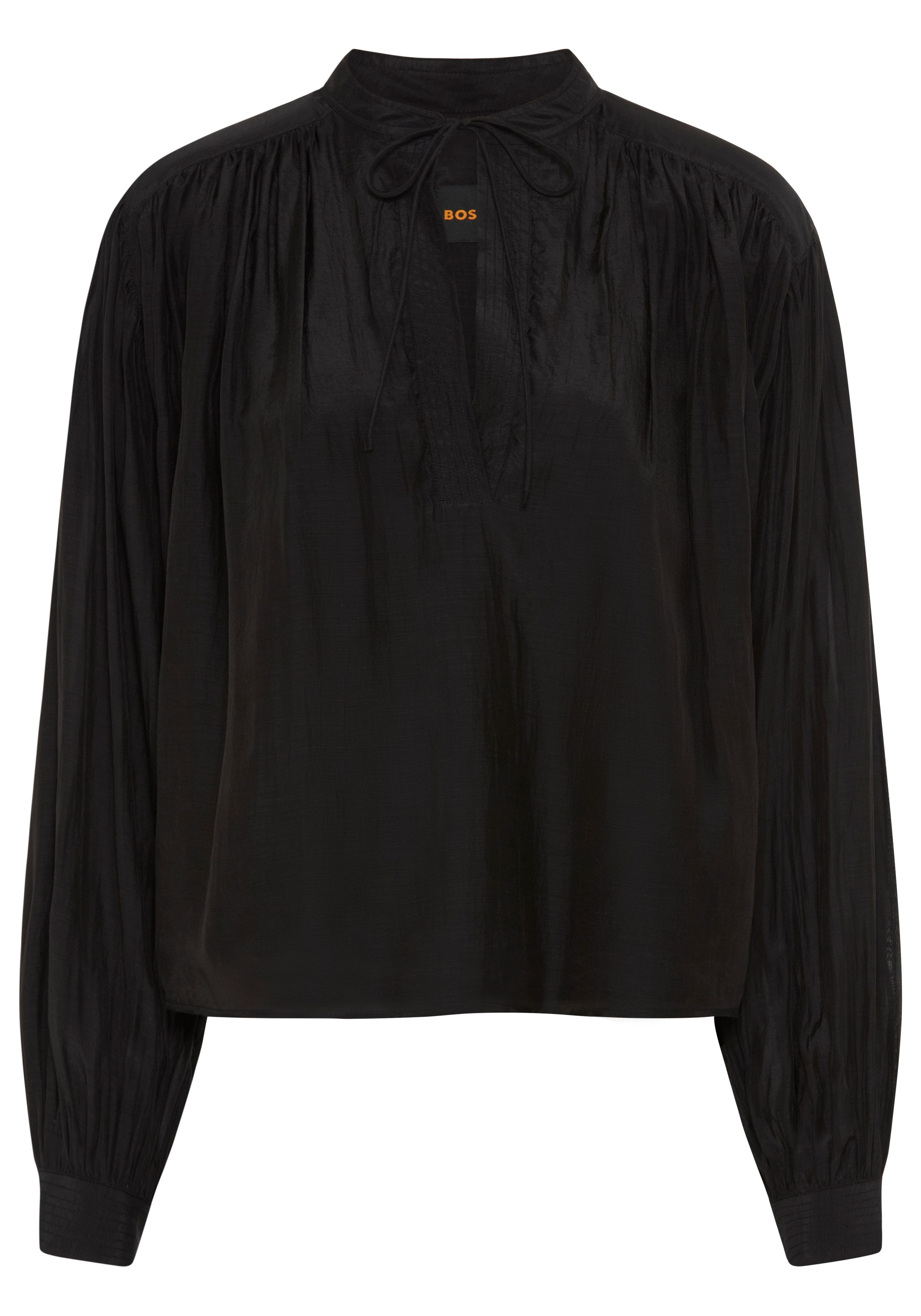 BOSS ORANGE Langarmbluse Bellis Premium Damenmode mit eleganten Raffungen