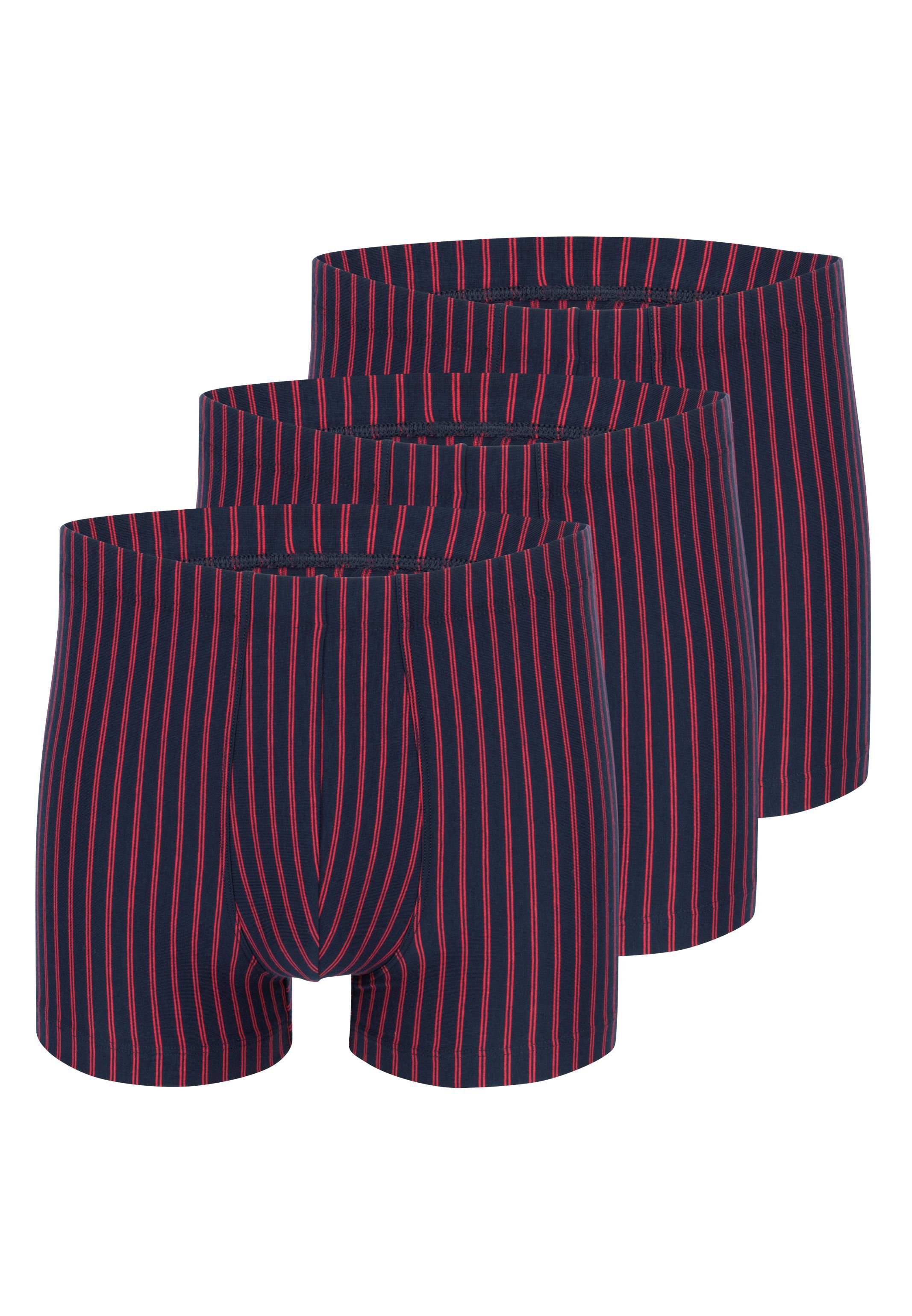 Schiesser Retro Boxer 3er Pack 95/5 Essentials Organic Cotton (Spar-Set, 3-St) Retro Short / Pant - Baumwolle - Ohne Eingriff - Atmungsaktiv Rot