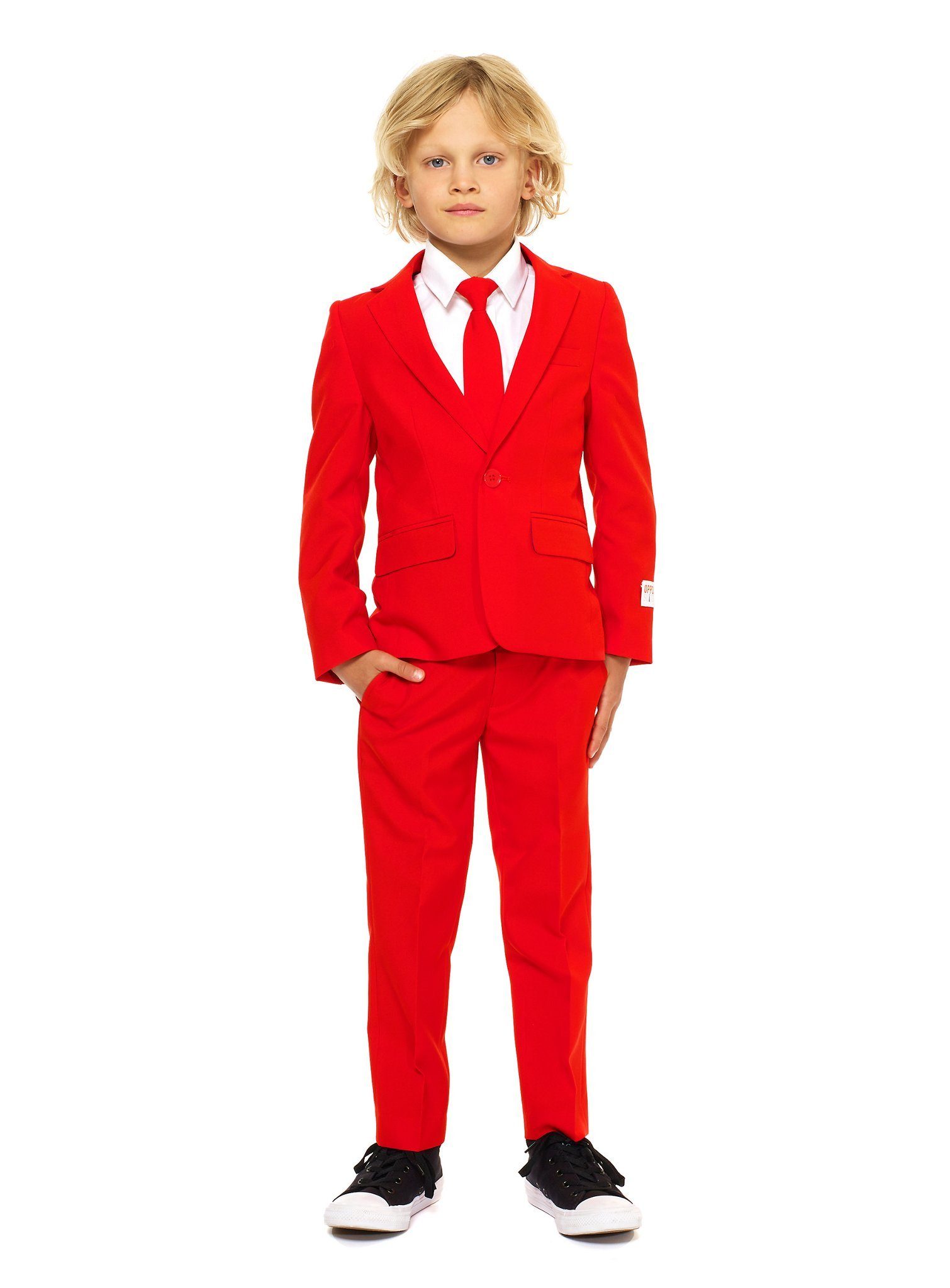 Opposuits Kinderanzug Boys Red Devil - Teufel Kostüm Halloween Karneval Cooler Anzug für coole Kids