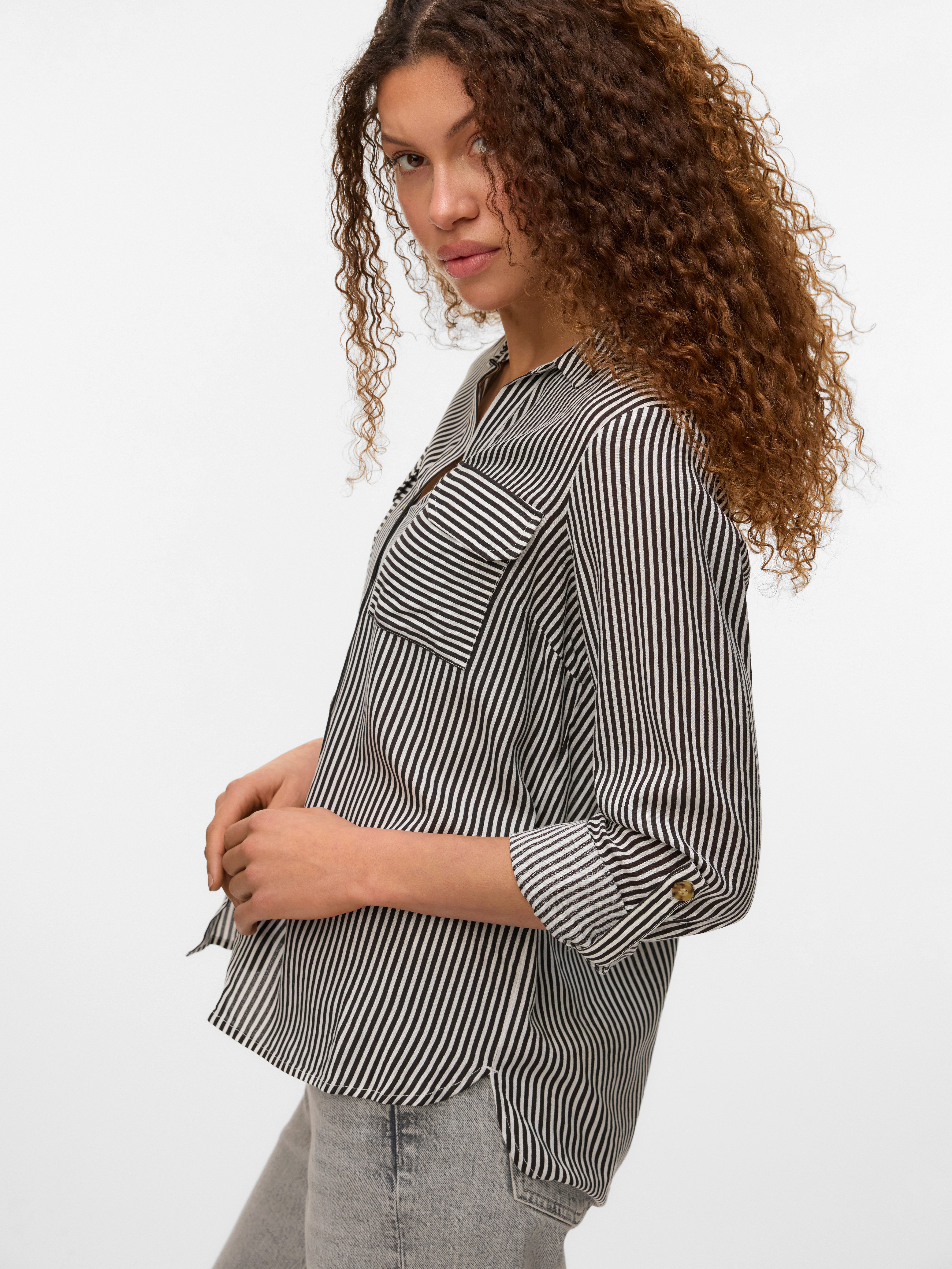 Vero Moda Hemdbluse VMBUMPY L/S SHIRT NEW WVN GA NOOS Viskose, regular fit