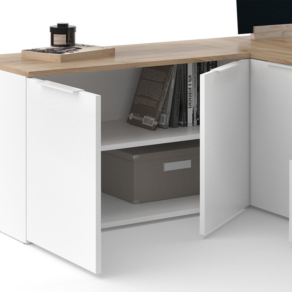 Vicco Wohnwand Wido, Weiß/Sonoma, 5 Teile