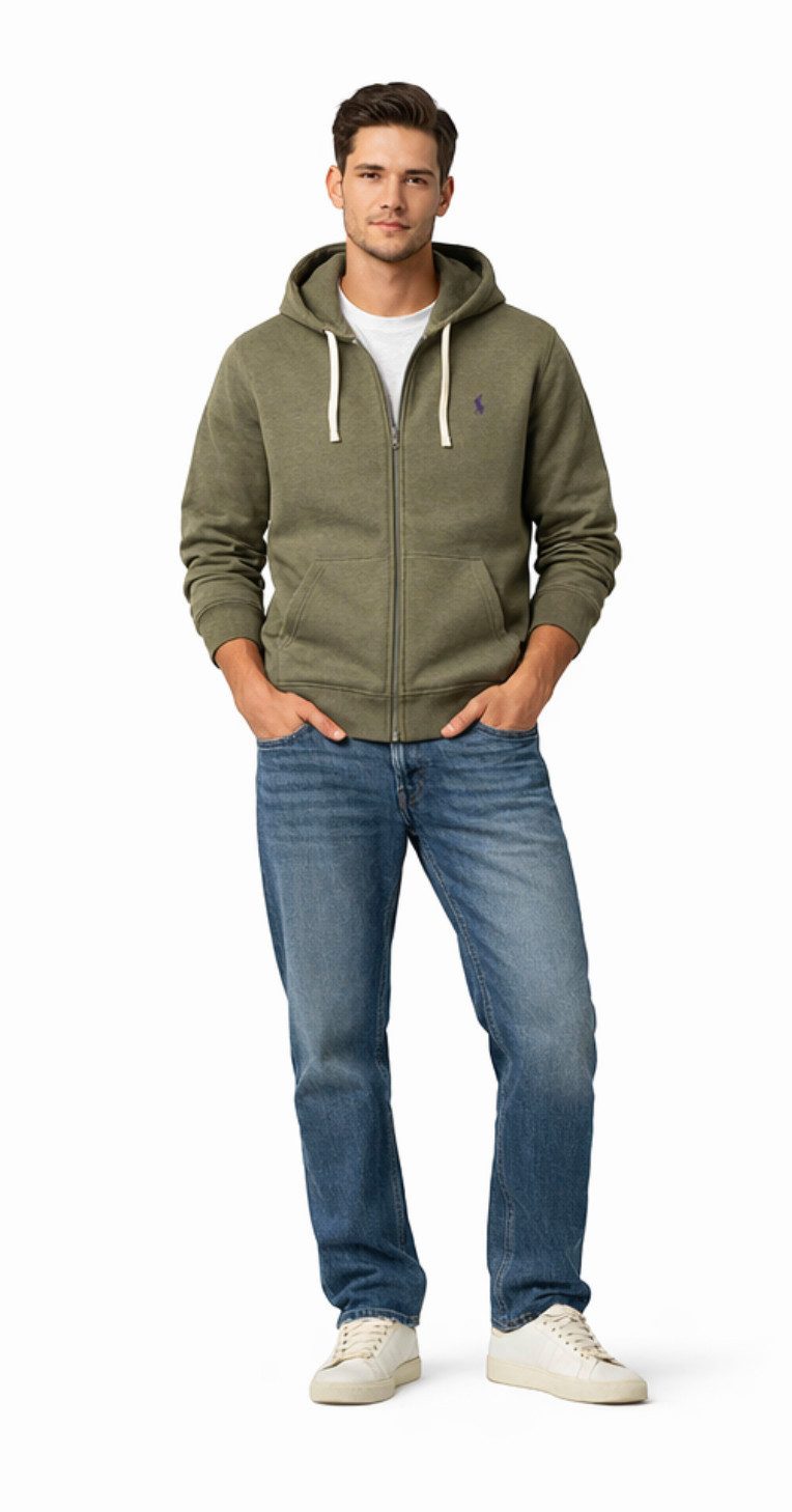 Polo Ralph Lauren Kapuzensweatjacke Sweatjacke Fleece Innenfutter Hooded Sweatshirt Sofort authentifizierbar durch QR-Code über das Ralph Lauren System
