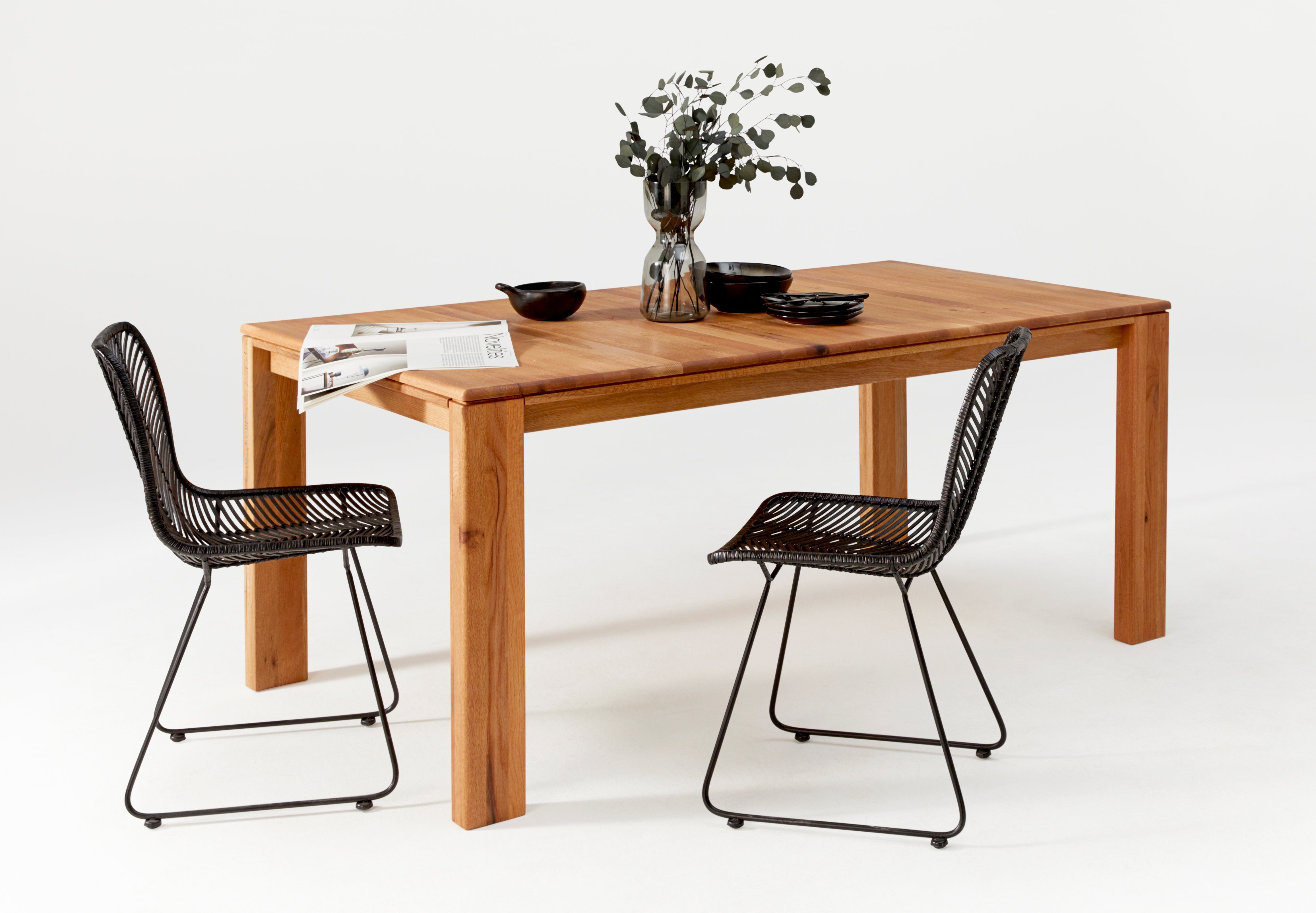 TaBoLe Möbel Esstisch Enno, Wildeiche naturgeölt mit Ästen, abgerundete Kanten