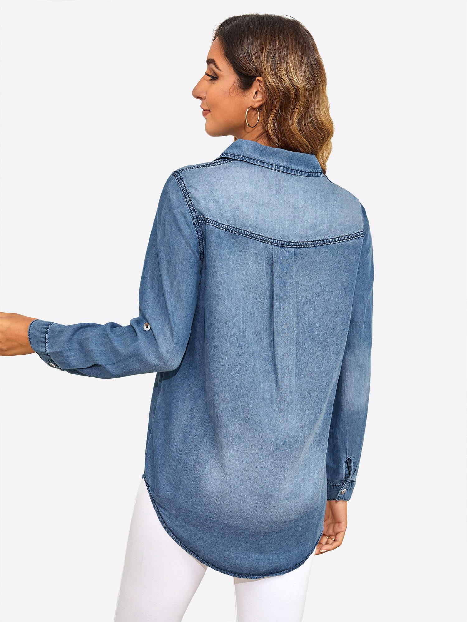 Imily Bela Blusenshirt Damen Lässige Button-Down-Hemdbluse (Packung, 1-tlg. günstig online kaufen