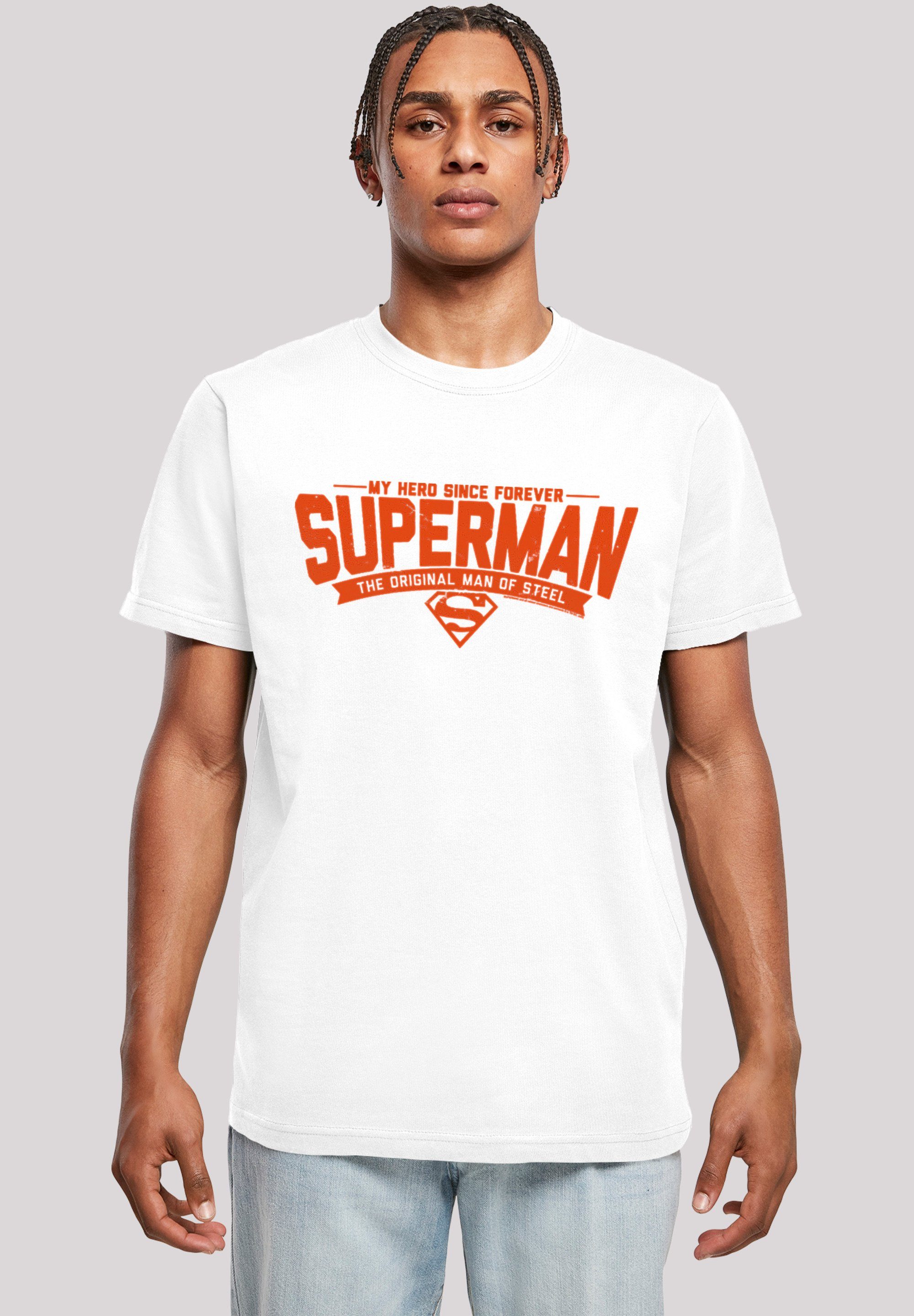 F4NT4STIC T-Shirt DC Comics Superman My Hero Herren,Premium Merch,Regular-Fit,Basic,Bedruckt weiß