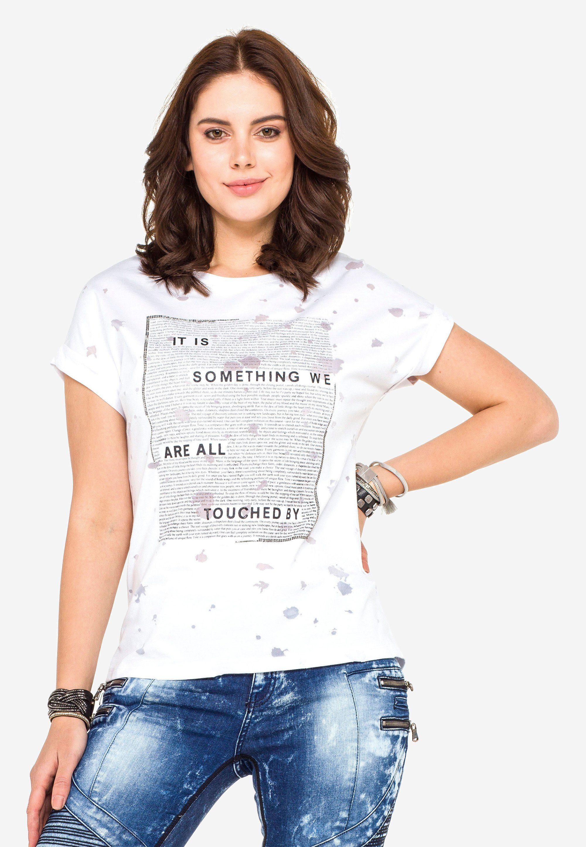 Damen Shirts Cipo & Baxx T-Shirt mit stylischem Frontprint