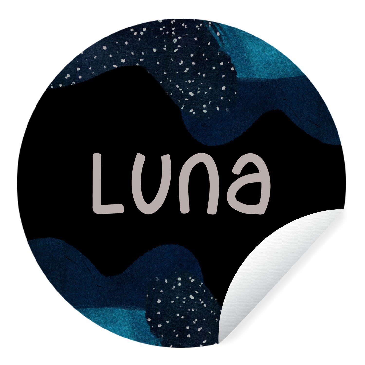MuchoWow Wandsticker Luna - Pastell - Mädchen (1 St), Tapetenkreis für Kinderzimmer, Tapetenaufkleber, Rund, Wohnzimmer