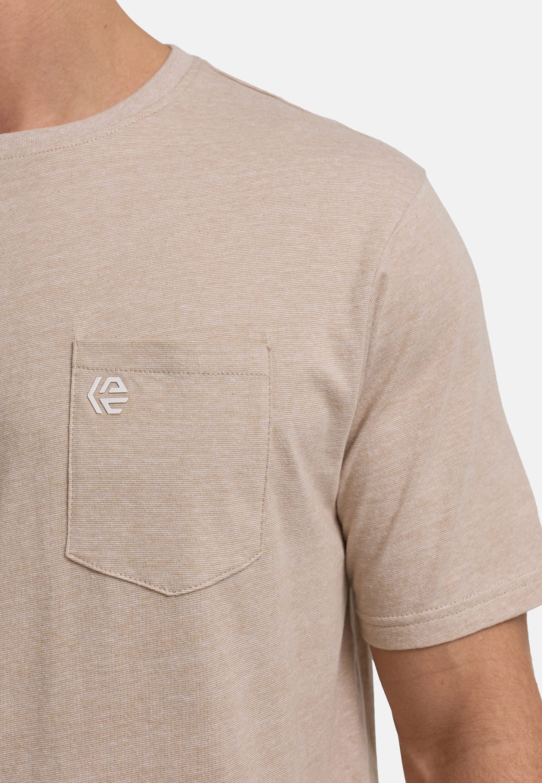 INDICODE T-Shirt Herren INStrib Baumwollshirt mit Brusttasche und Logo-Detail – Bild 5 von 5