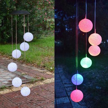 oyajia Windspiel Solar Windspiel Glockenspiele Muttertagsgeschenk Dekor Lamp, LED Light, LED Solar Wind Chime Light Spiral Spinner Color Changing Garden Lamp