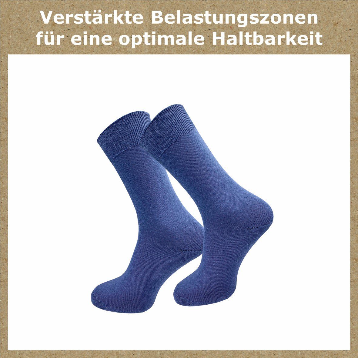 3 & Socken Farbkombinationen natur-, dunkle blaue Ihres (10 aus - 100% Ergänzung GAWILO Paar) für Baumwolle in Töne ideale blau- Basicsocken Töne ohne Sortiments Herren Gummidruck