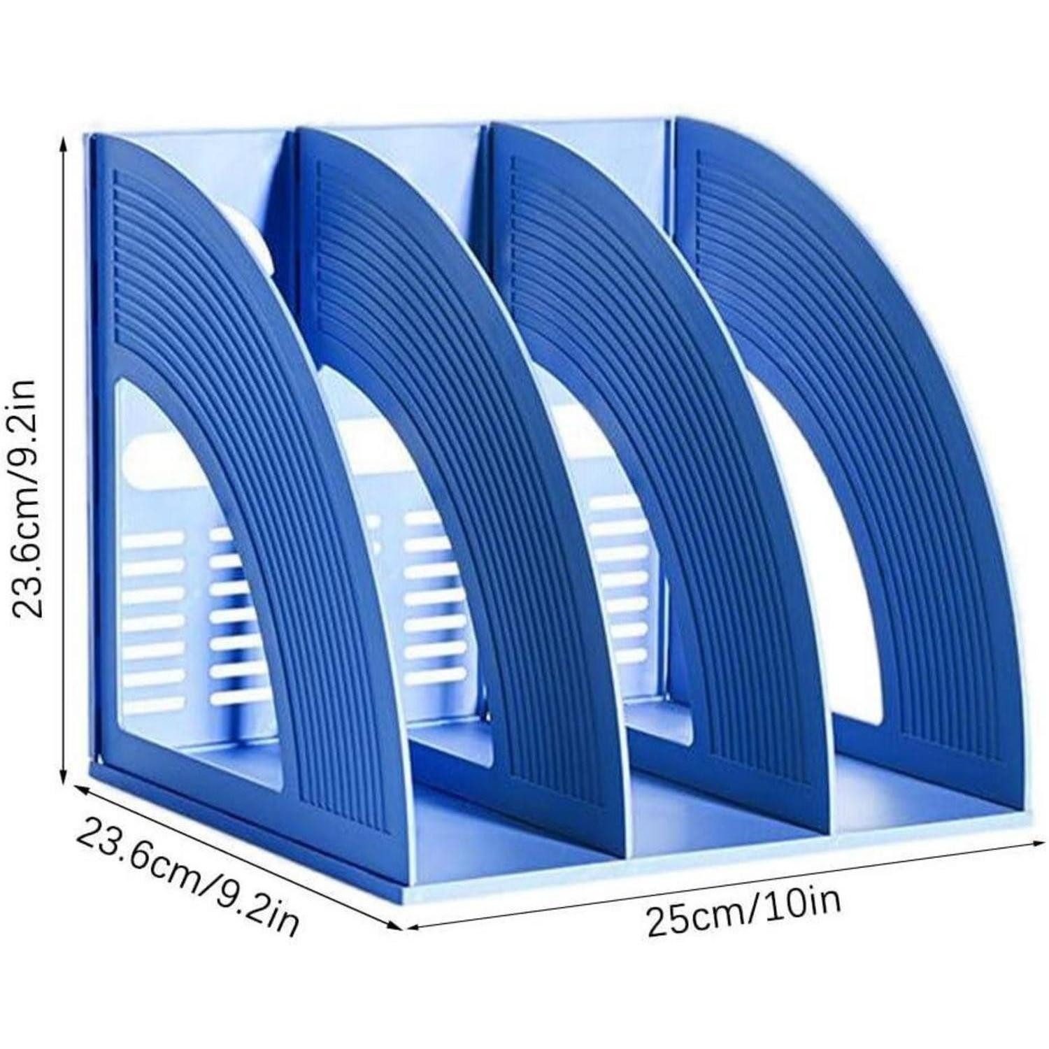 LuxusKollektion Stehsammler Stehsammler A4 Kunststoff 3 Fächer Zeitschriftensammler Organizer Blau