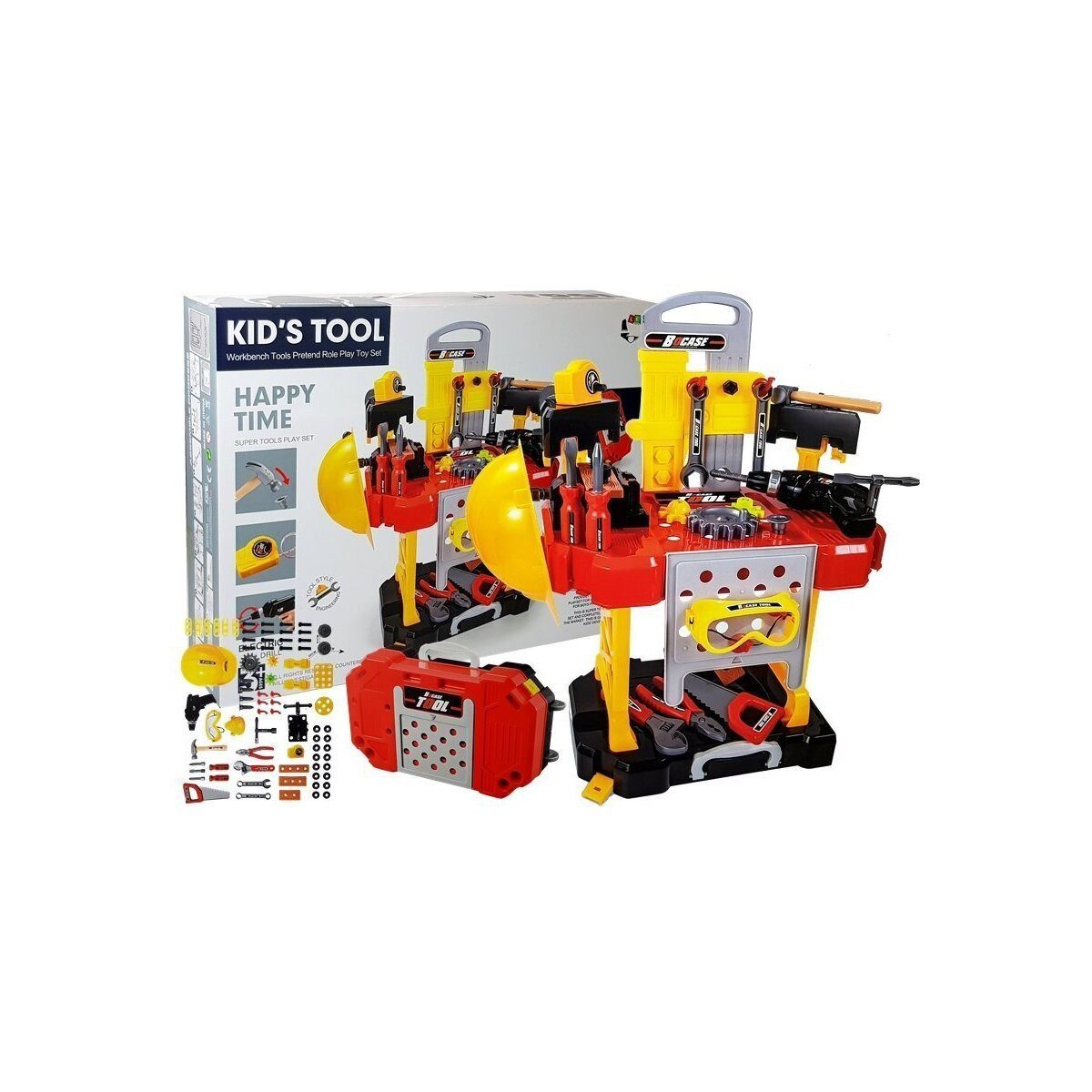 Wisam Lernspielzeug DIY Set für Batterien 3in1 Koffer Werkstatt 85 Elemente 56cm