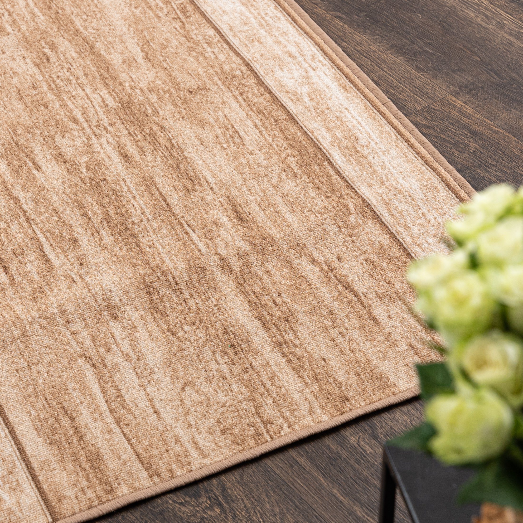 Mazovia Läufer Läufer Teppichläufer Brücke - Vorzimmer Küche - Beige, 67 x 100 cm, Kurzflor, Rutschfest, Meterware, Verschiedene Größen