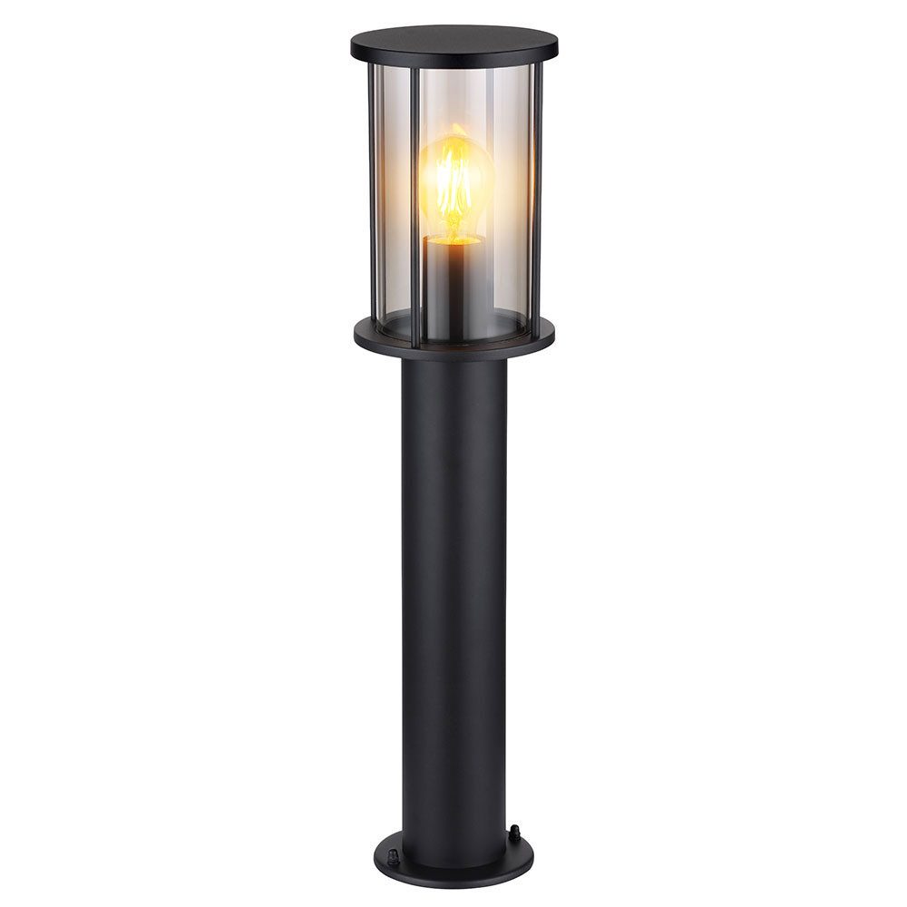 GLOBO LIGHTING LED Außen-Stehlampe, Leuchtmittel inklusive, Warmweiß, Stehlampe Gartenleuchte Terrasse wetterfest Edelstahl schwarz H 60 cm