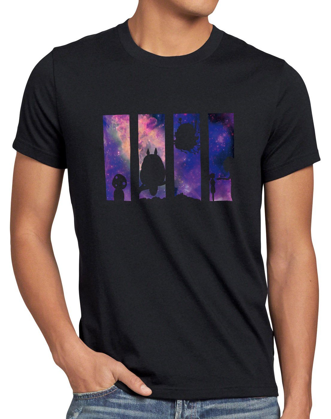 totoro Herren schloss T-Shirt Print-Shirt Galaxy mononoke style3 Anime chihiro film