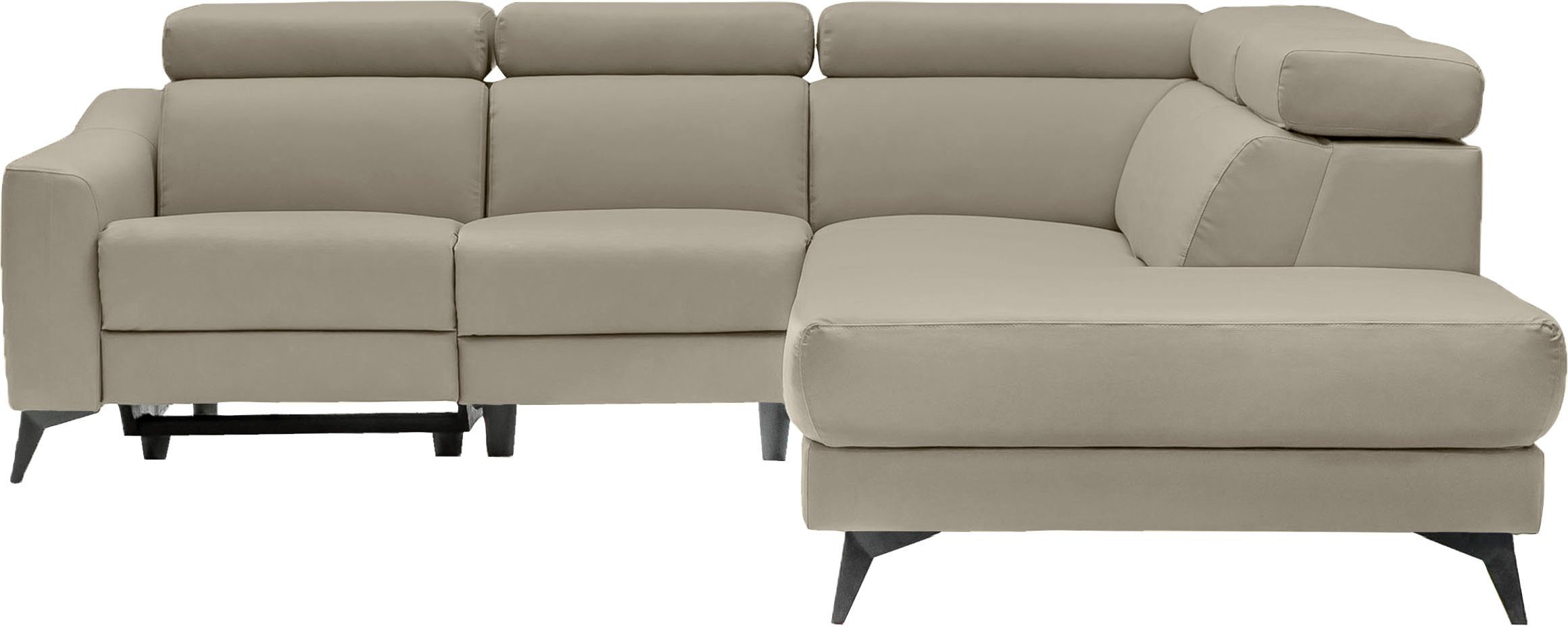 Places of Style Ecksofa Valerio, mit 1 elektrischer Relaxfunktion und USB-Anschluß