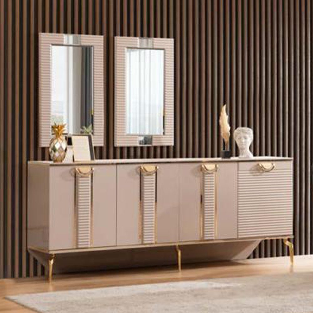 JVmoebel Sideboard Modernes Edelstahl Luxus Sideboard Schrank Wohnzimmer Möbel Kommode, Made in Europa | Sideboards