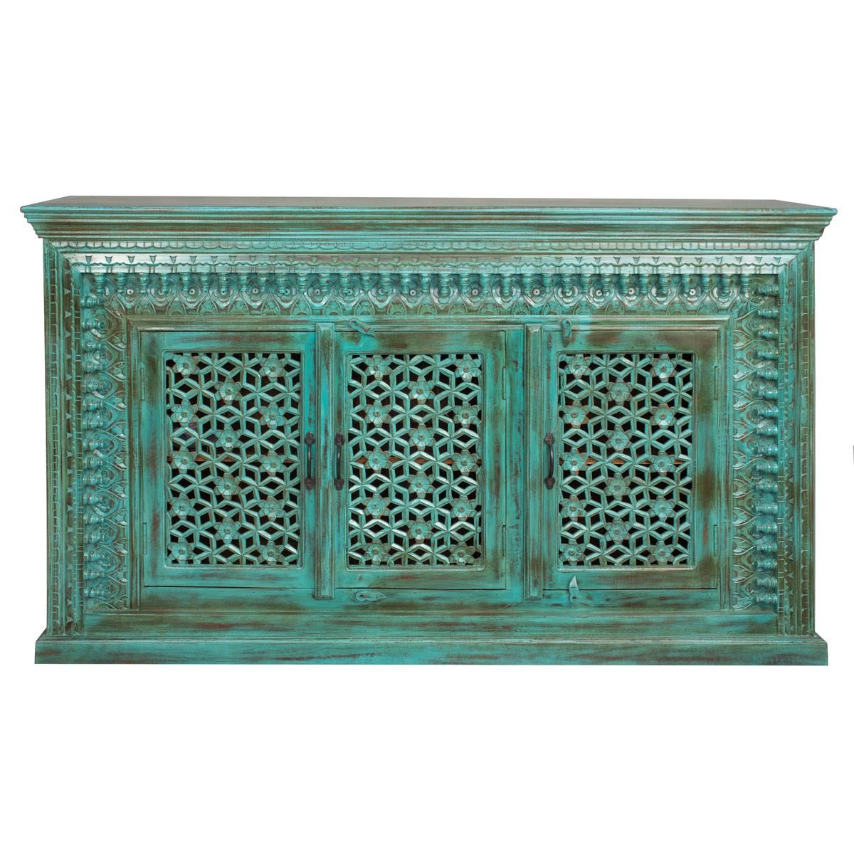 Oriental Galerie Unterschrank Indien Sideboard Santosh Antik Design 165 cm Anrichte Esszimmer, Kommode Flur, Schuhschrank
