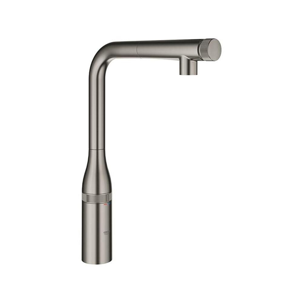 Grohe Küchenarmatur Essence Smart Control, L-Auslauf herausziehbarer Mousseur, Laminarstra