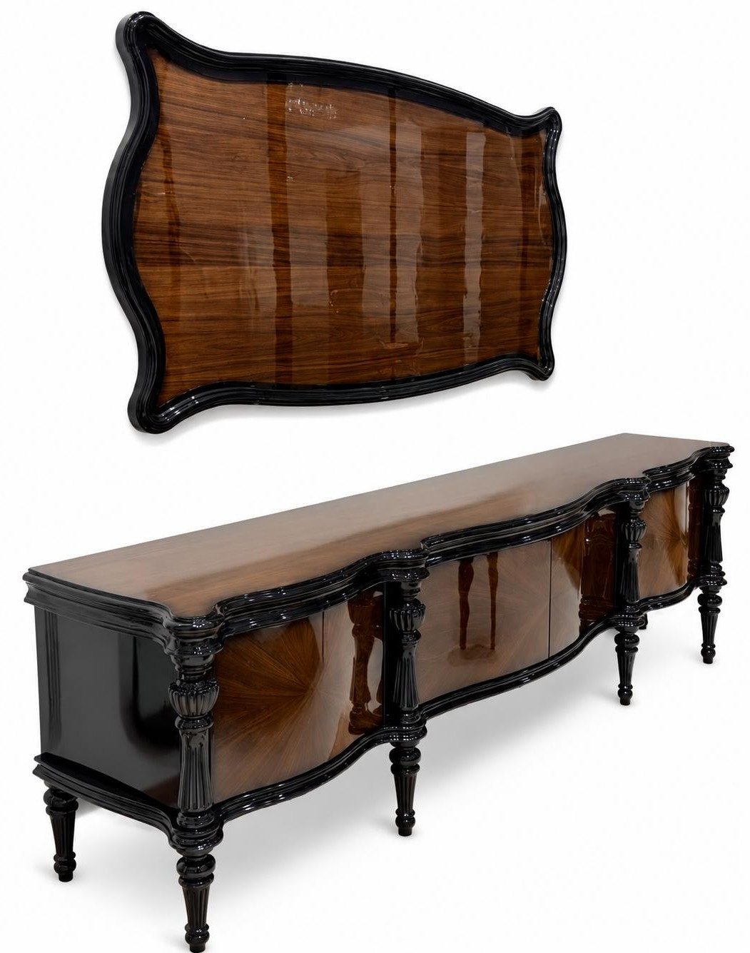 Xlmoebel Wohnwand Wohnwand Braun Raffiniert Wohnzimmer Hochwertig Design Edel, (1-St)
