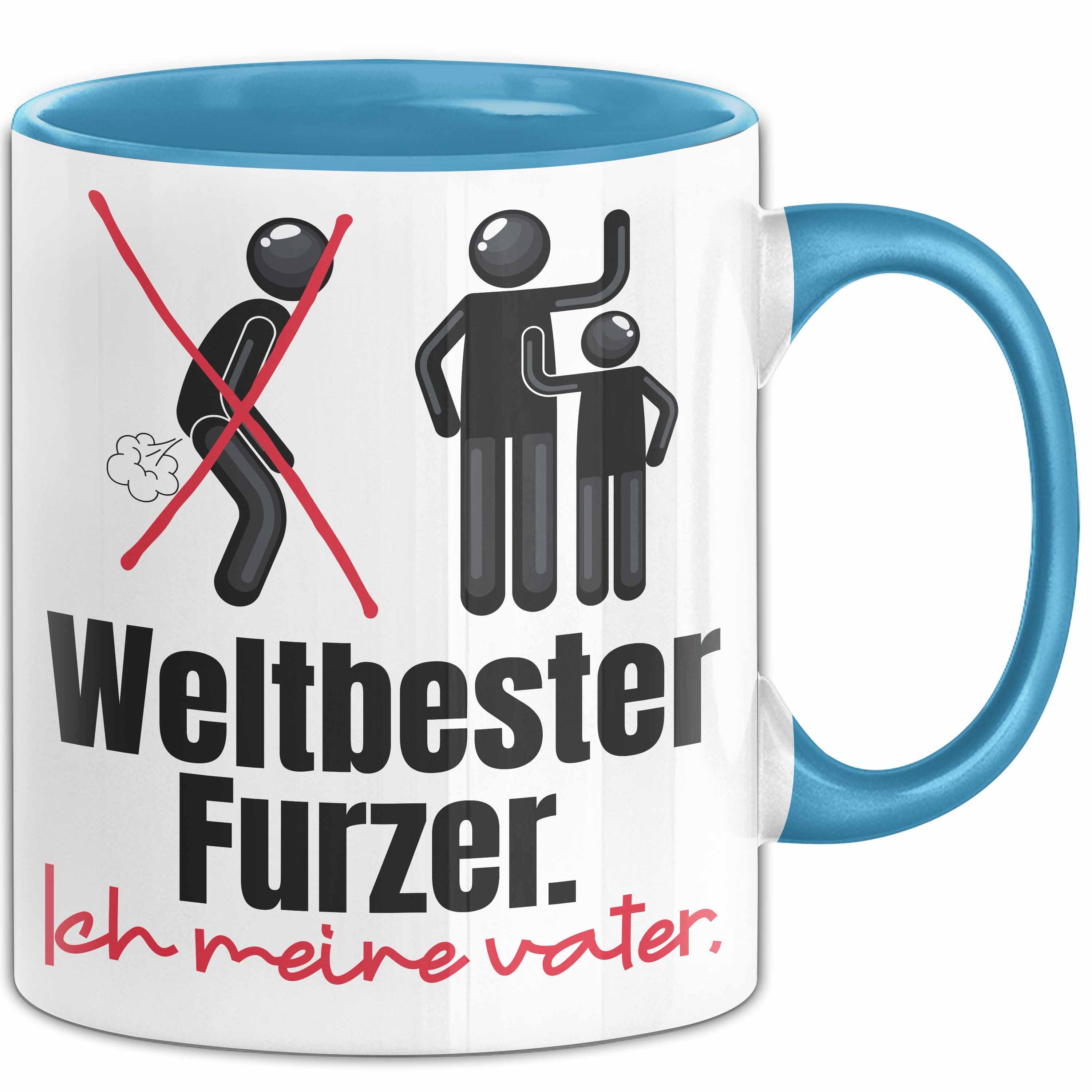 Trendation Tasse Vater Geschenk Tasse Weltbester Furzer Papa Geschenkidee zum Vatertag