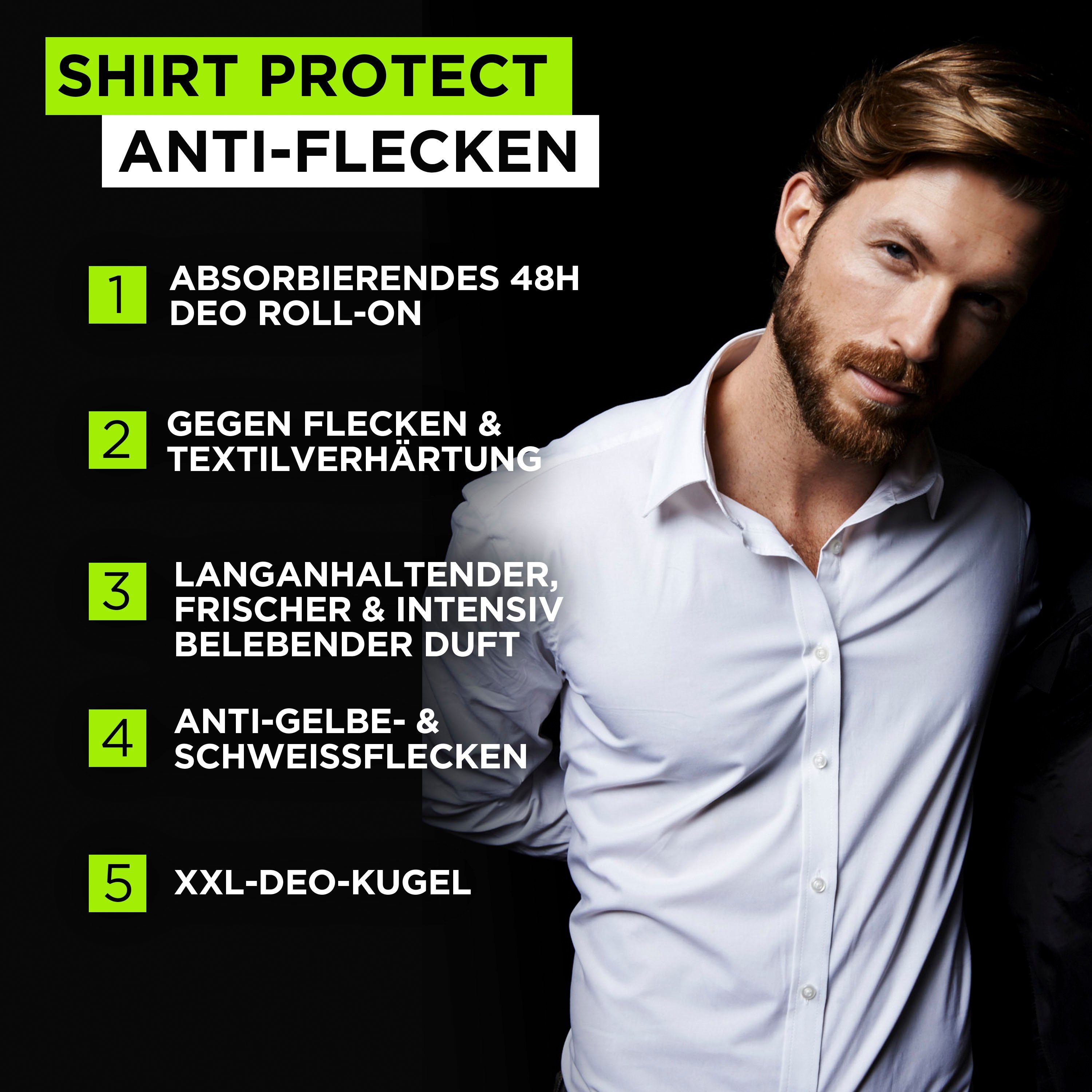 Rückständen & Textilverhärtungen vor Control, weißen Shirt L'ORÉAL PARIS Deo-Roller MEN Schützt EXPERT