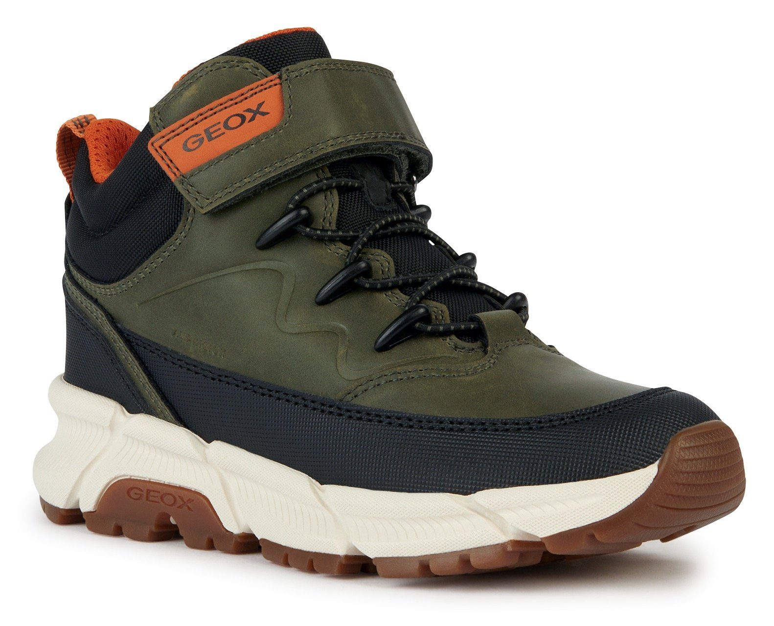 Geox J mit BOY khaki-orange TEX-Ausstattung ABX PLUS Winterboots FLEXYPER wasserabweisender