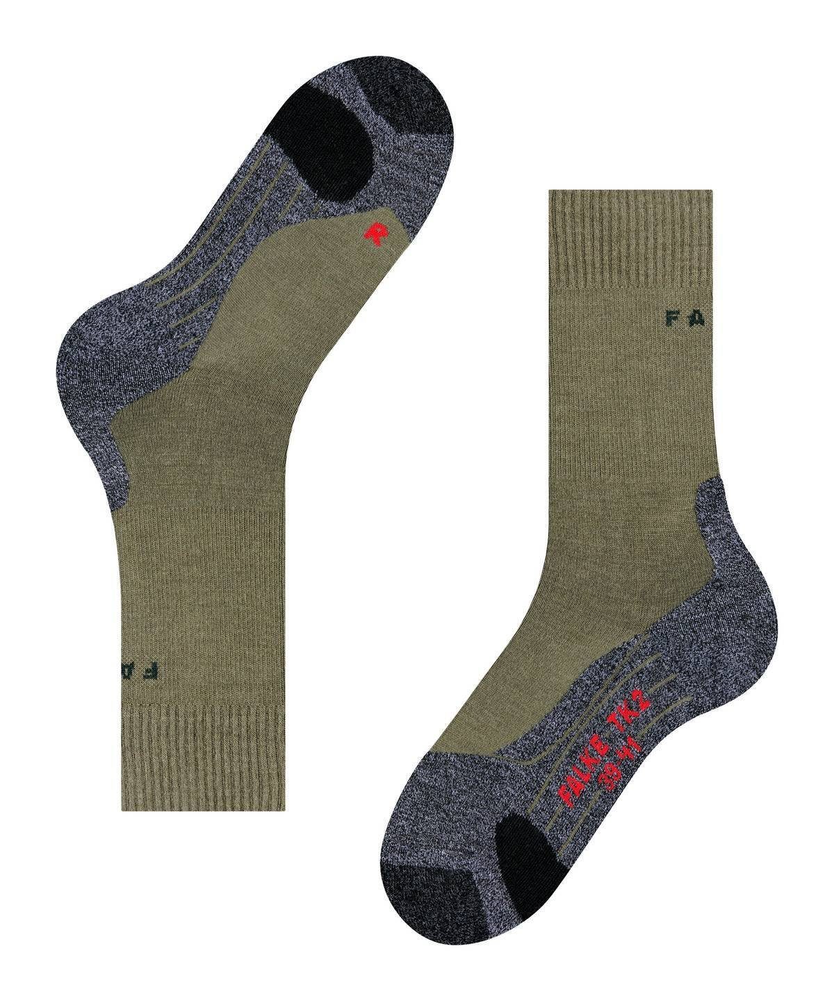 Herren Olivgrün TK2, FALKE Trekking Sportsocken Polsterung Socken - Socken