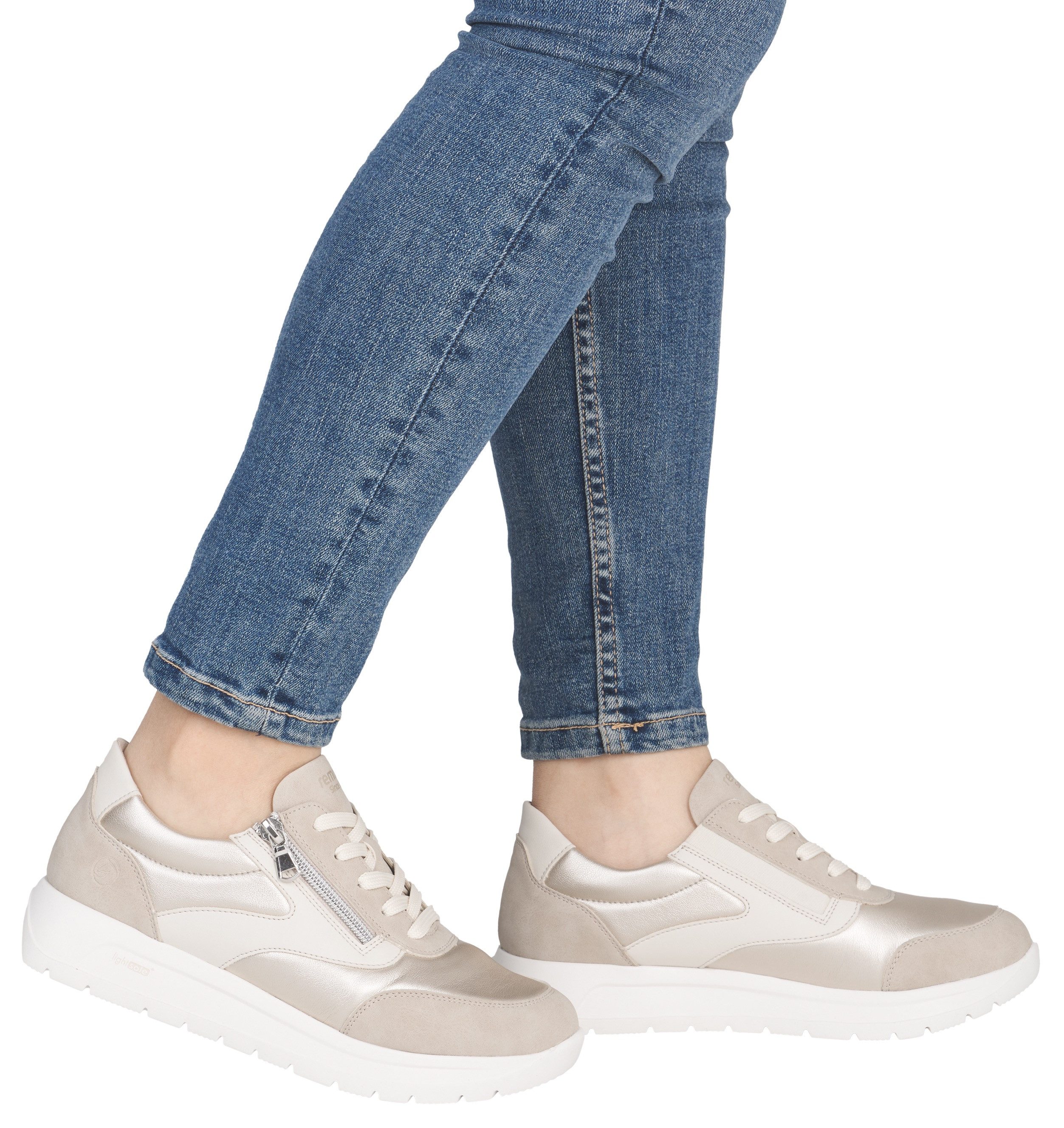 Remonte Keilsneaker Schnürschuh, Halbschuh, Casual-Sneaker mit seitlichem Reißverschluss