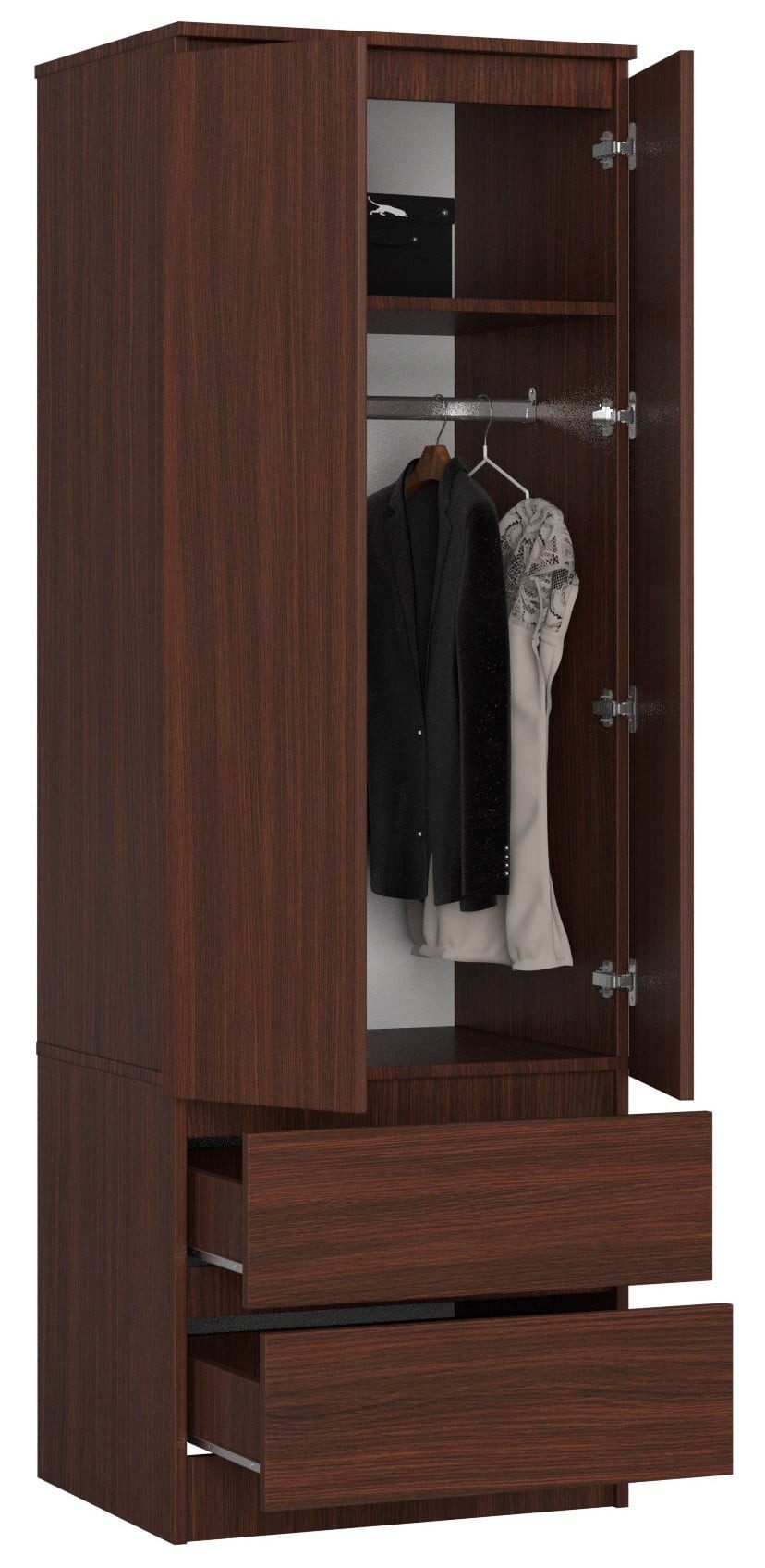Raumhirsch Furniture Kleiderschrank - Funktionsreicher Stauraum - Schlafzimmerschrank Kleiderschrank mit Soft-Close, 180 x 120 x 50 cm, 3 Türen
