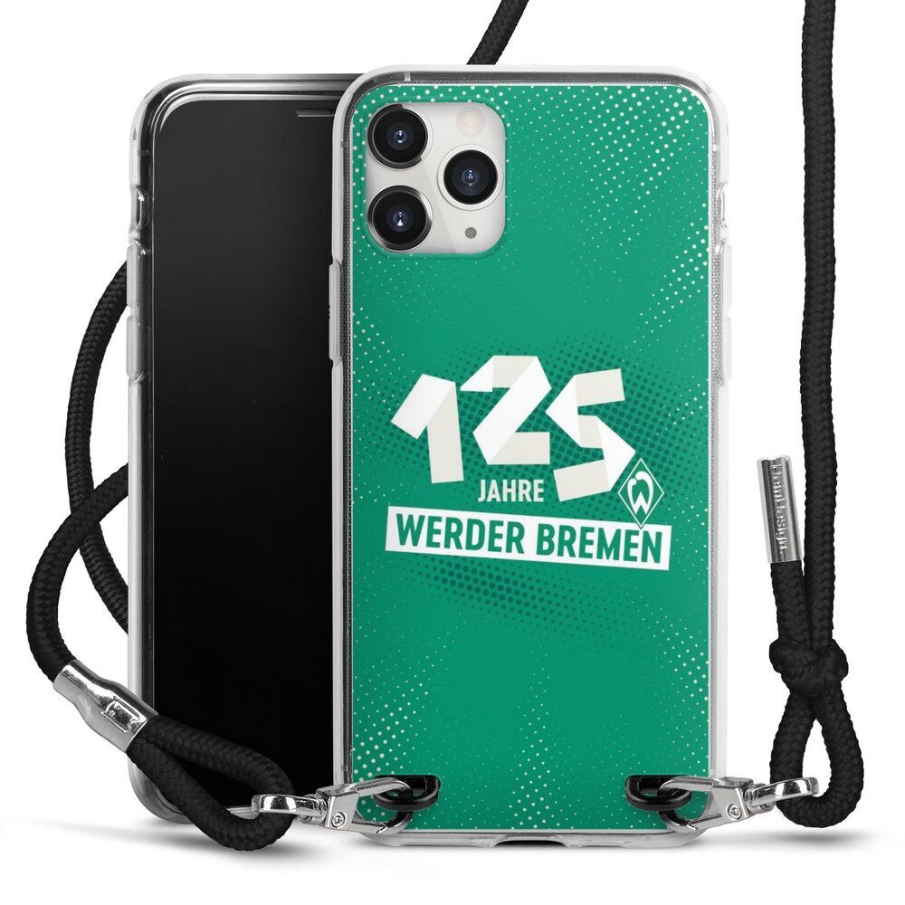DeinDesign Handyhülle 125 Jahre Werder Bremen Offizielles Lizenzprodukt, Apple iPhone 11 Pro Max Handykette Hülle mit Band Case zum Umhängen