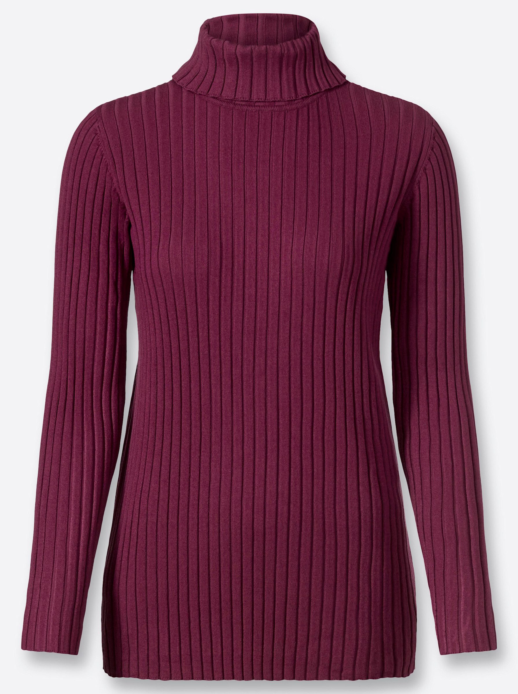 heine Strickpullover Rollkragen-Pullover Langarm Rippoptik