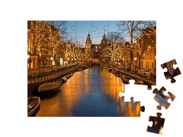 puzzleYOU Puzzle Weihnachtszeit in Amsterdam, 48 Puzzleteile, puzzleYOU-Kollektionen Holland, Amsterdam