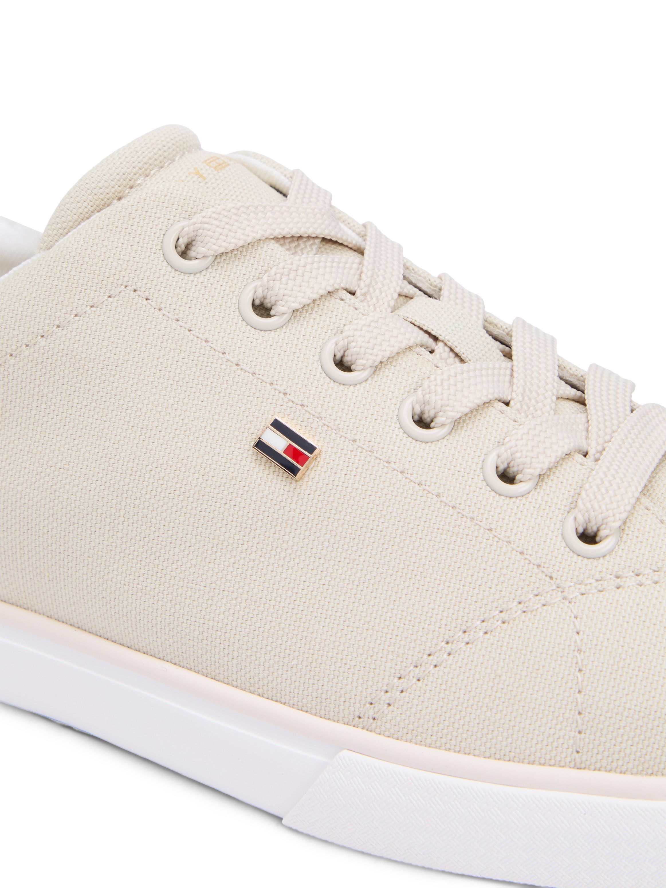 Tommy Hilfiger TH LOW PROFILE VULC CANVAS Plateausneaker Halbschuh, Schnürer, Freizeitschuh mit gepolstertem Schaftrand