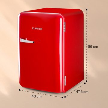 Klarstein Table Top Kühlschrank HEA13-Audrey68-Red 10039692, 68 cm hoch, 44 cm breit