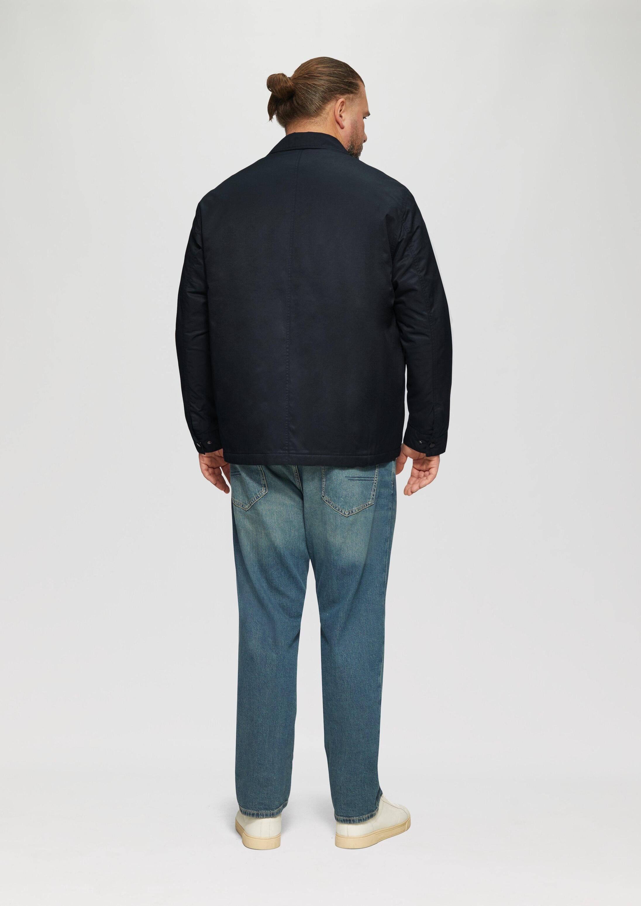 s.Oliver Hemdjacke Outdoor-Jacke Gefüttertes Twill-Overshirt mit Brusttaschen