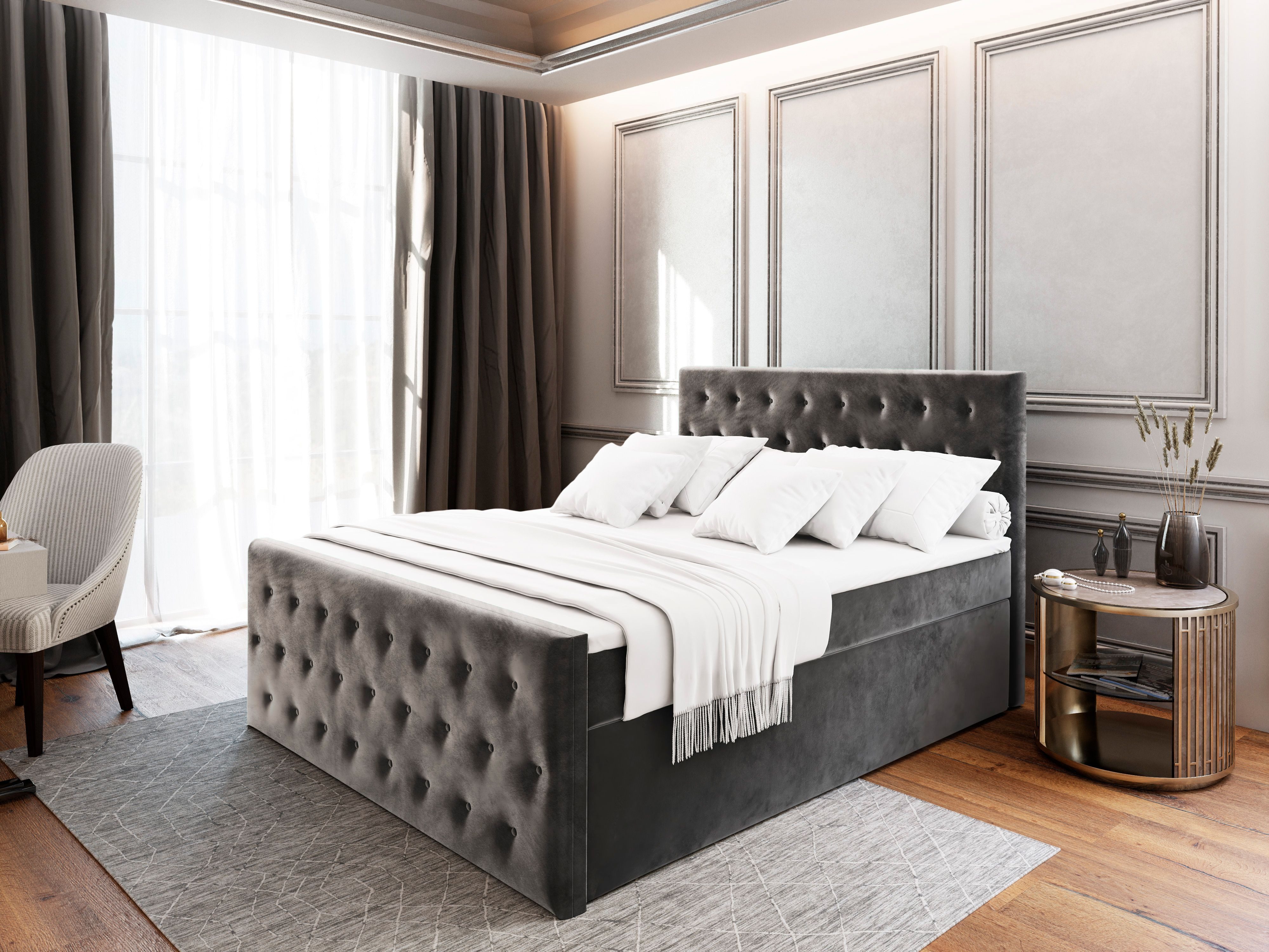 Masseno Boxbett FONDI 180x200 cm mit Bonell Matratze und Topper günstig online kaufen