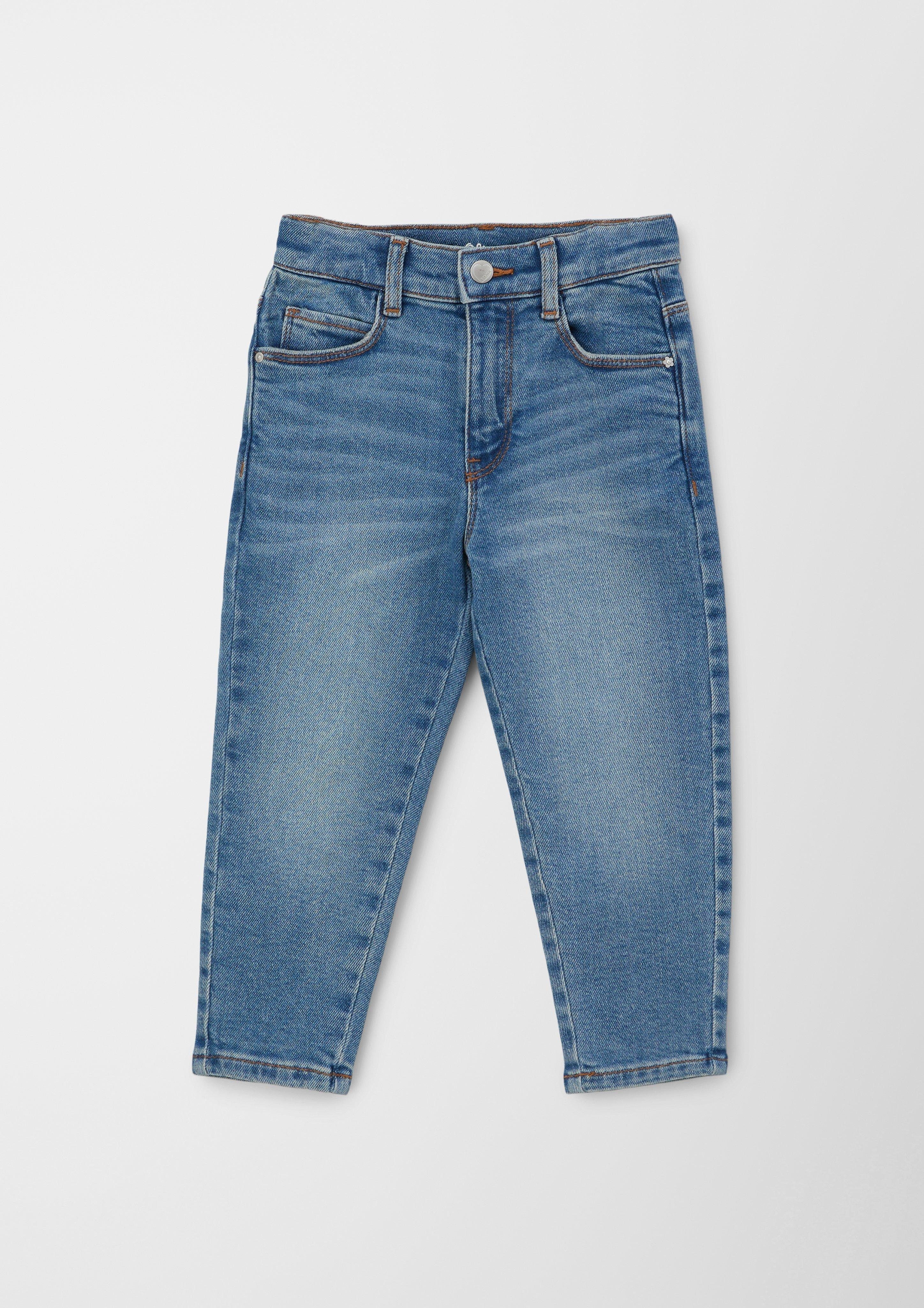 Leg / High Waschung, Fit / Kontrastnähte s.Oliver Mom Rise / Ankle-Jeans Tapered Relaxed Stoffhose