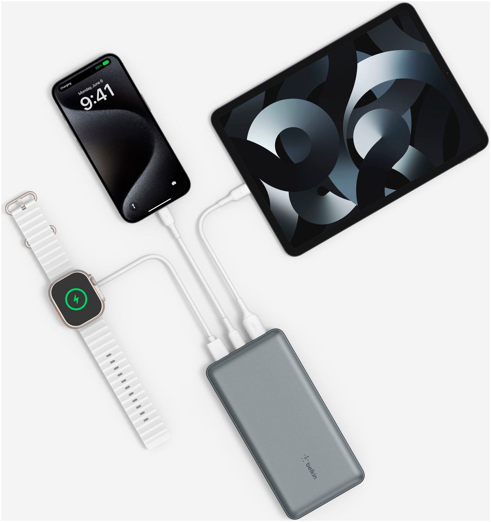 Belkin BOOST CHARGE 10K 15W, USB-A & -C 20.000mAh Powerbank Belkin BOOST CHARGE Powerbank,20.000mAh 15W,USB-A & -C, grau